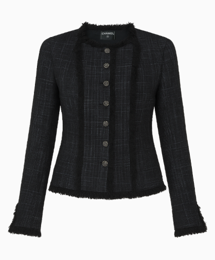 Veste Tweed Black Fringes FW2005