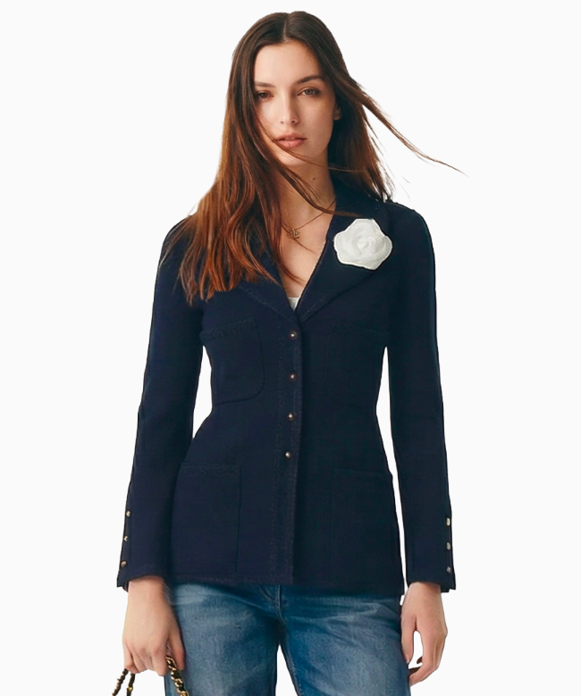 Location et Achat Veste Chanel, modèle Tweed Bleu Marine Fall 1995 2