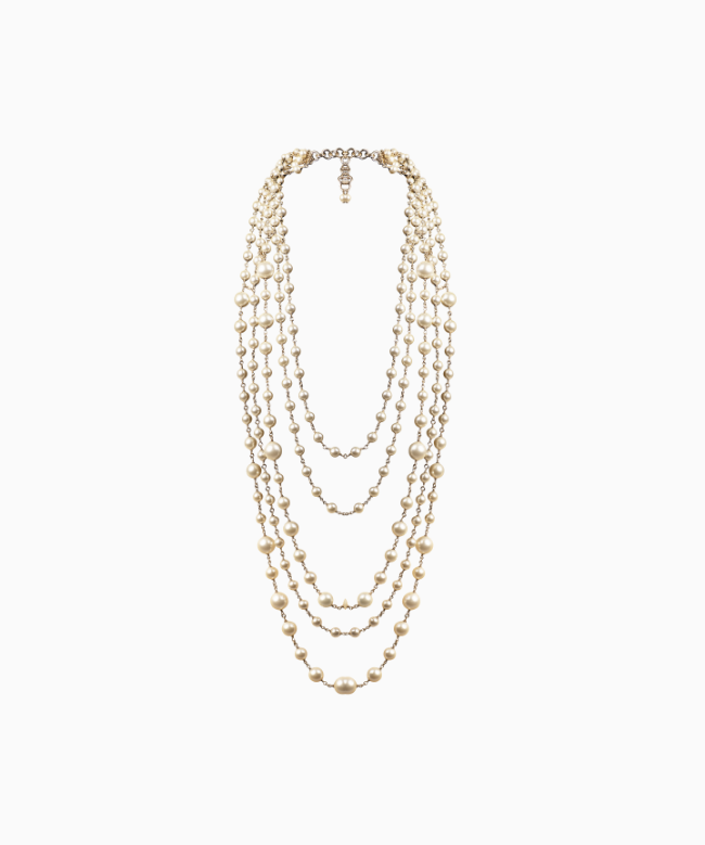 Location Sautoir Maud T bijoux, modèle Rail Pop Corn Blanc