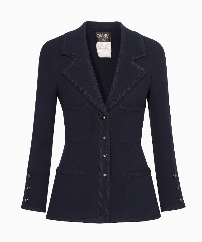 Location et Achat Veste Chanel, modèle Tweed Bleu Marine Fall 1995 1