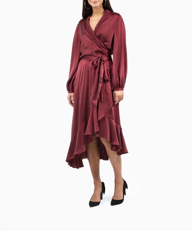 Location robe Zimmermann Wrap Flounce Bordeaux 1