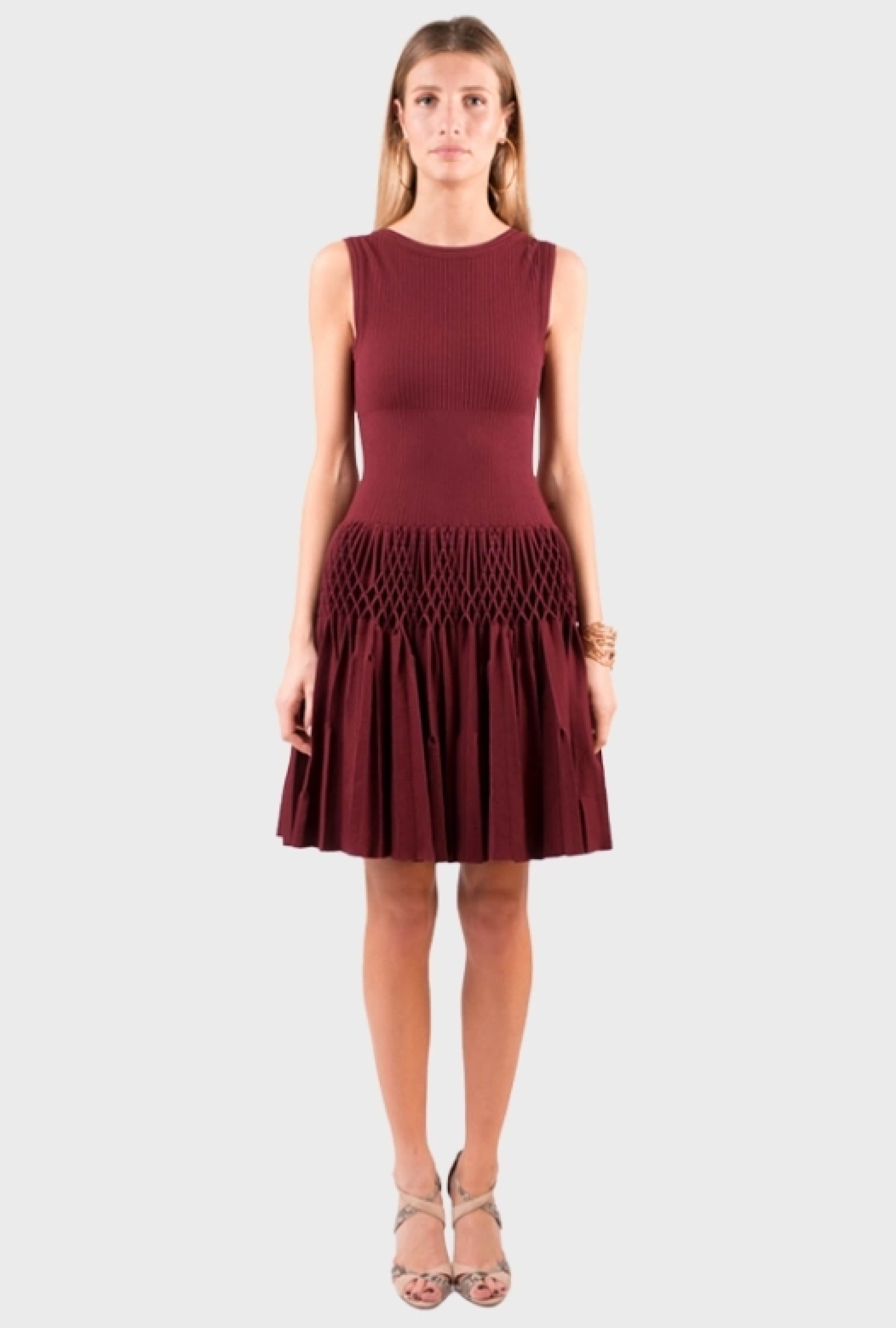Robe Alaia Corolle Bordeaux