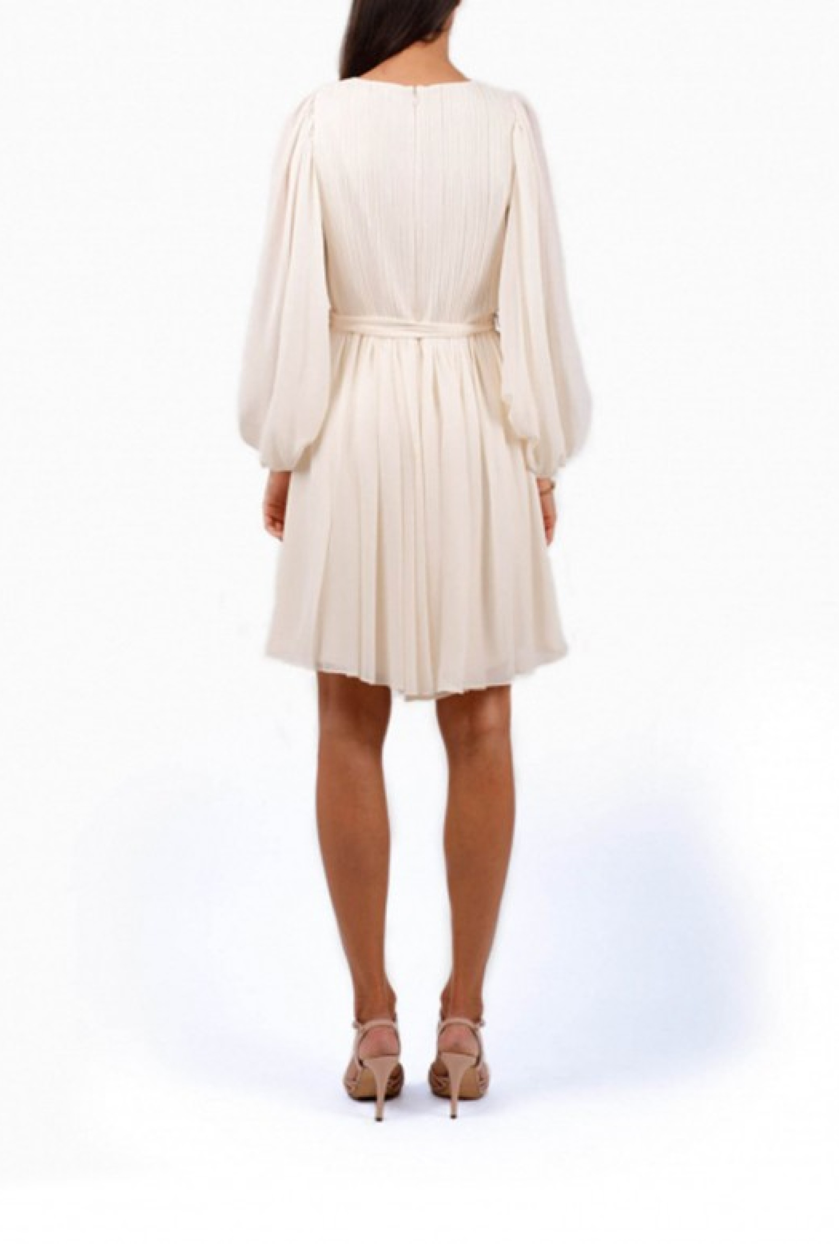 Robe Halston Heritage Fortuny Courte