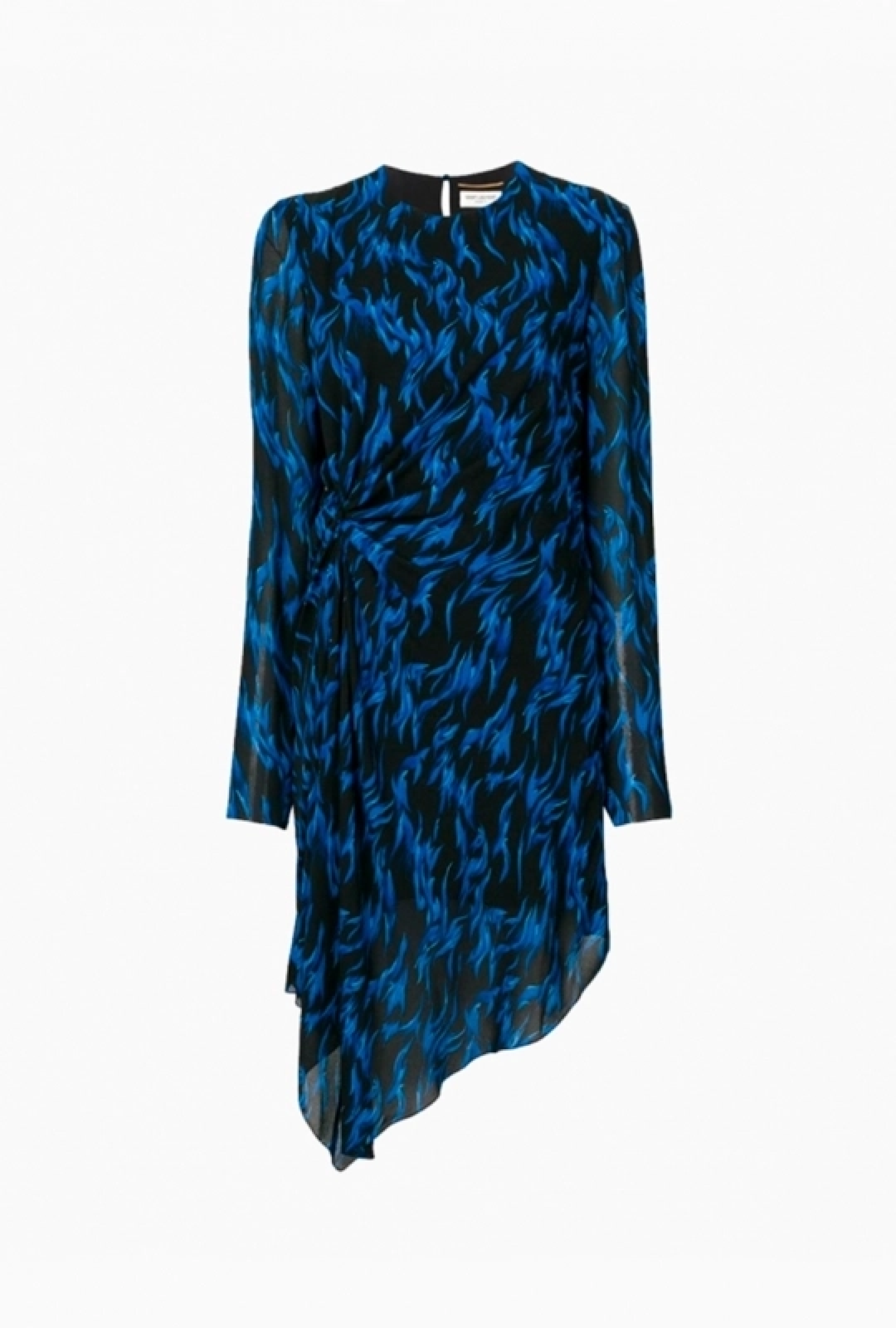Robe Yves Saint Laurent Blue Fauve Print