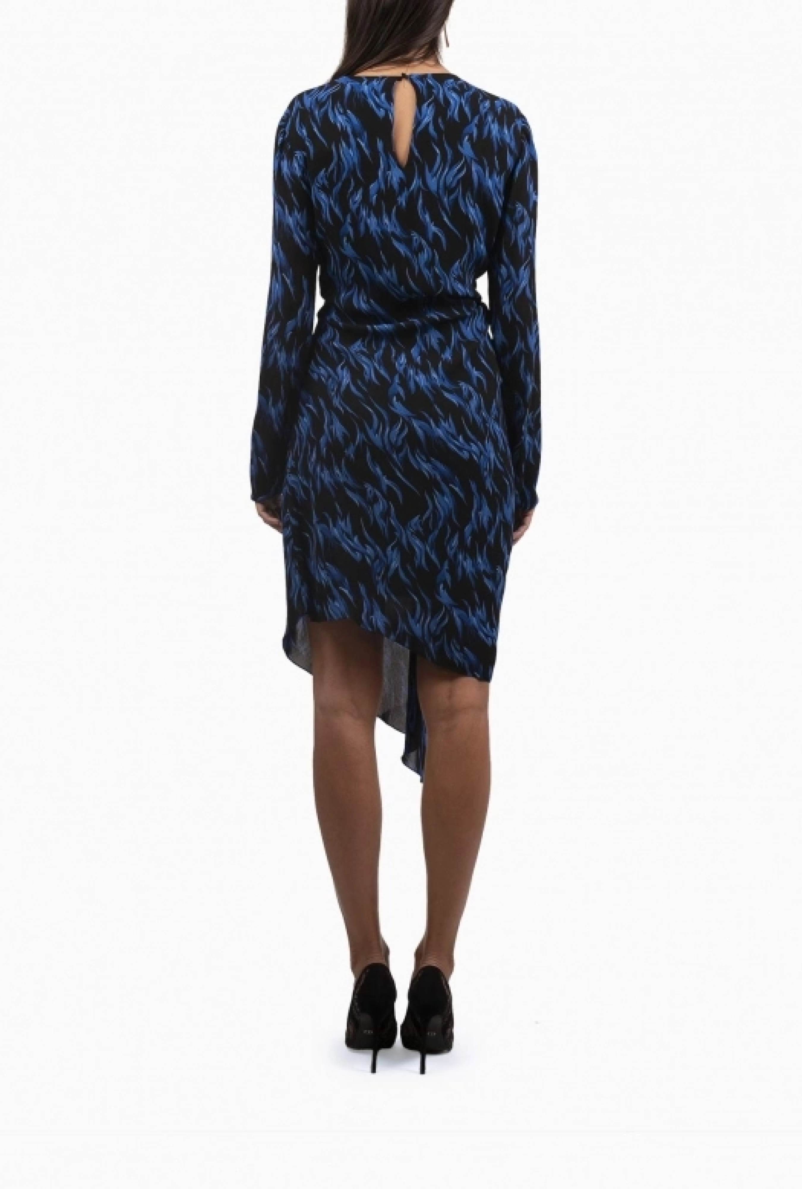 Robe Yves Saint Laurent Blue Fauve Print