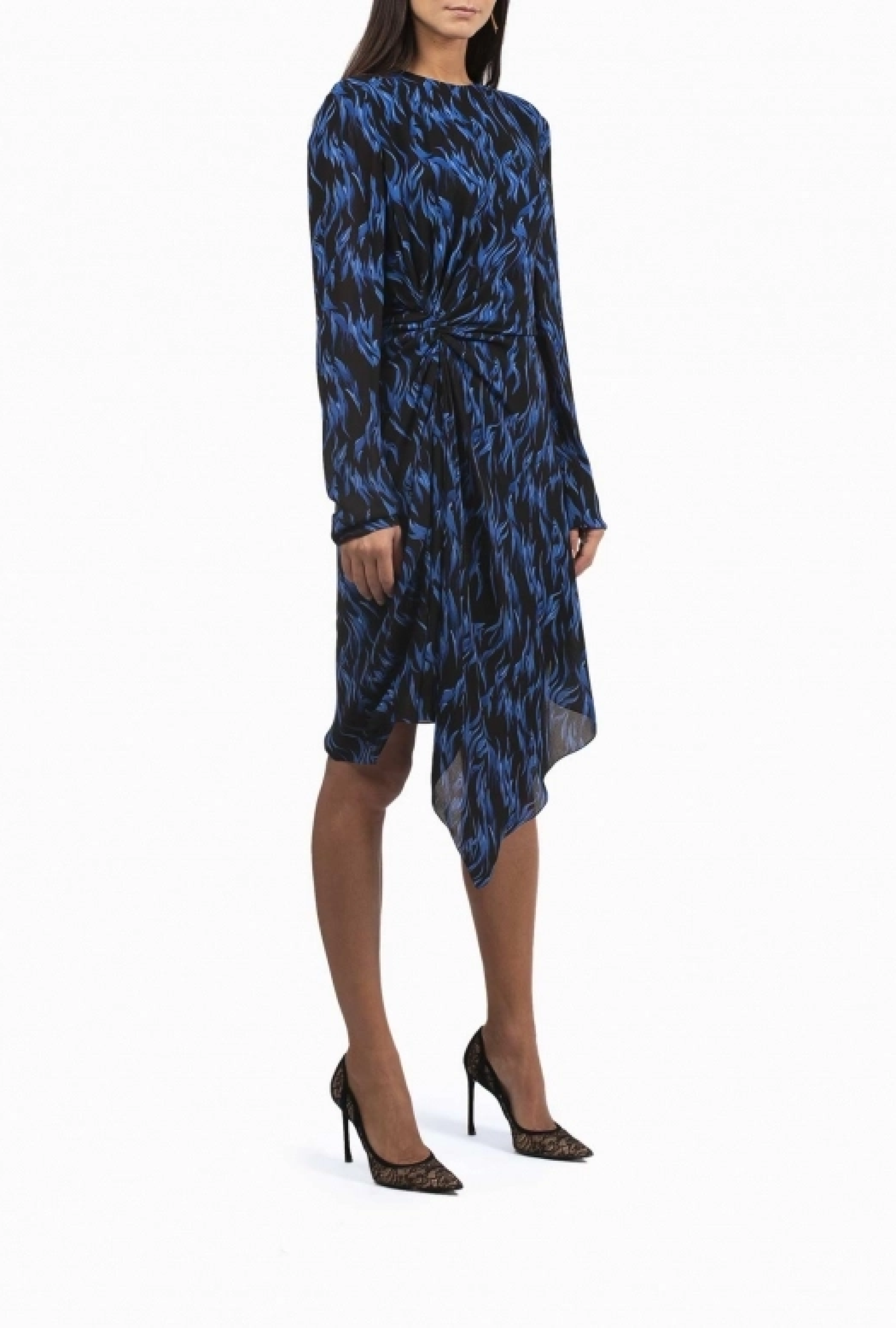 Robe Yves Saint Laurent Blue Fauve Print