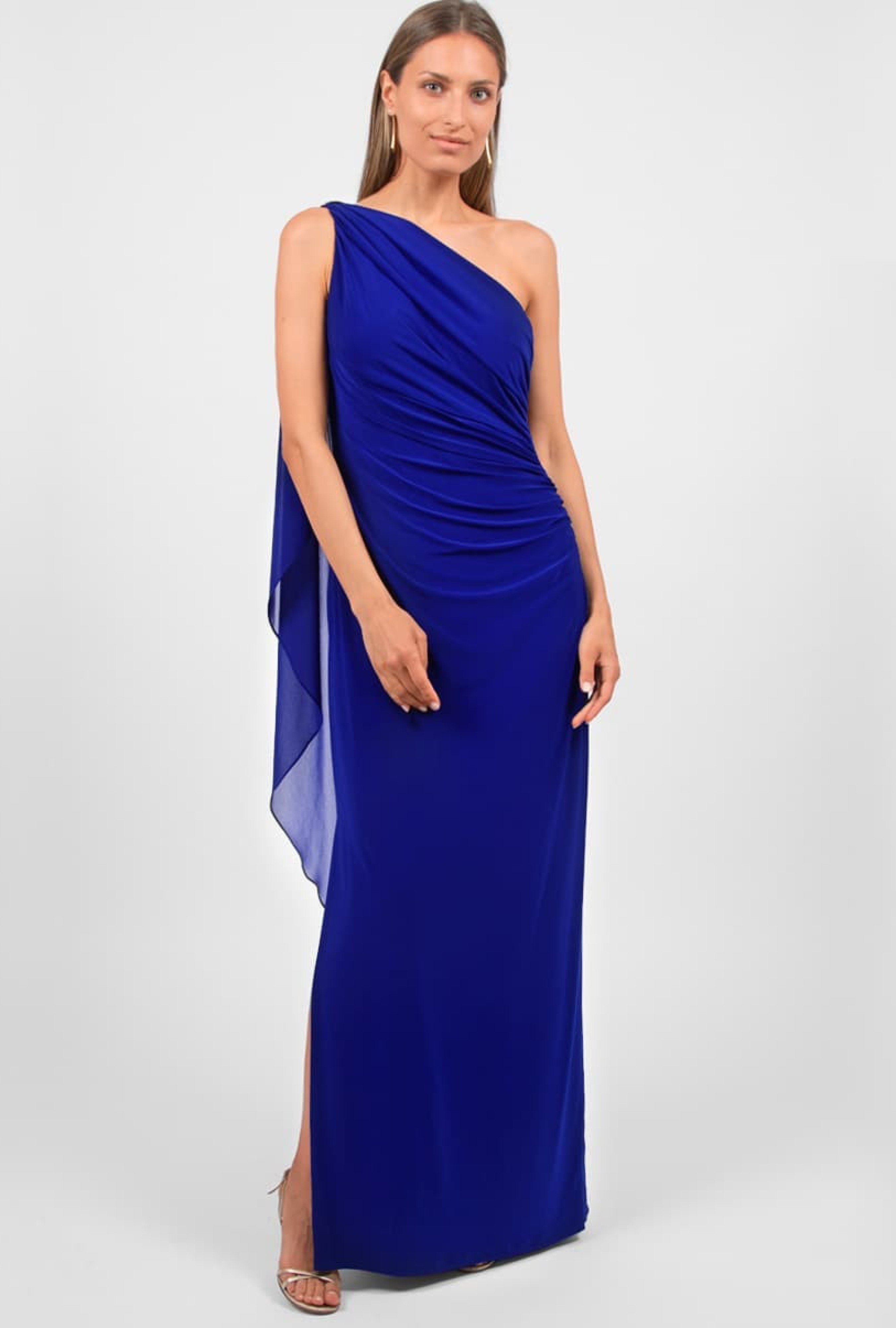 Robe Ralph Lauren Georgette Cape Gown