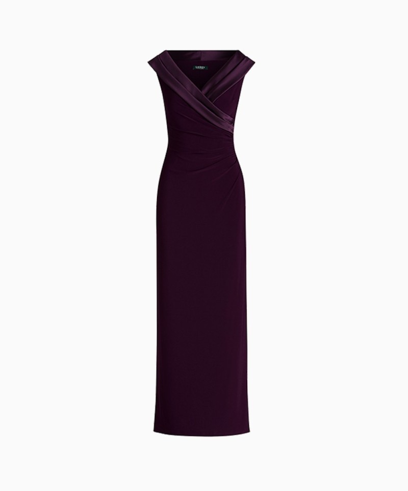 Robe Ralph Lauren Crepe Wine-Exclusivité web