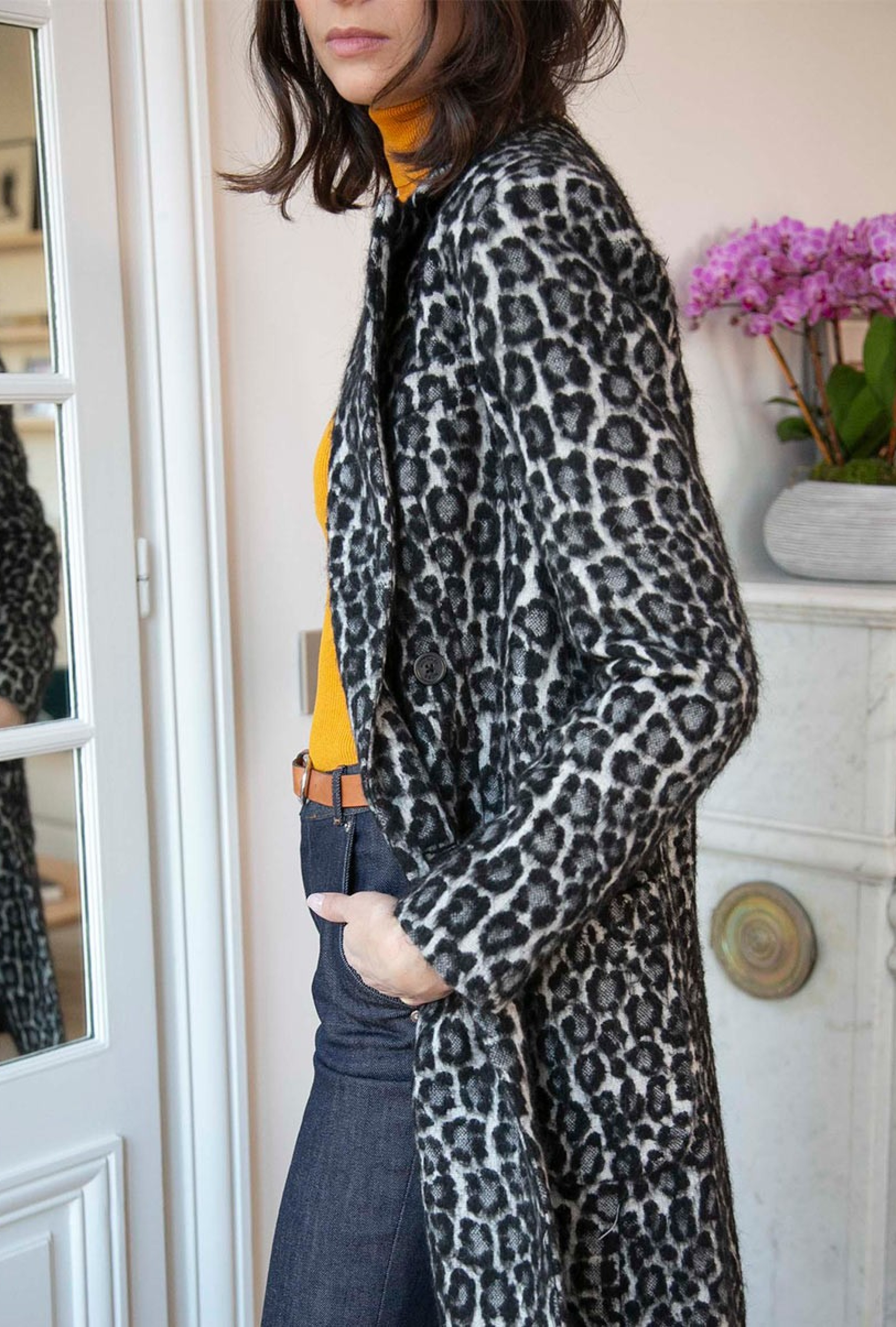 Manteau Michael Kors Jacquard Léopard