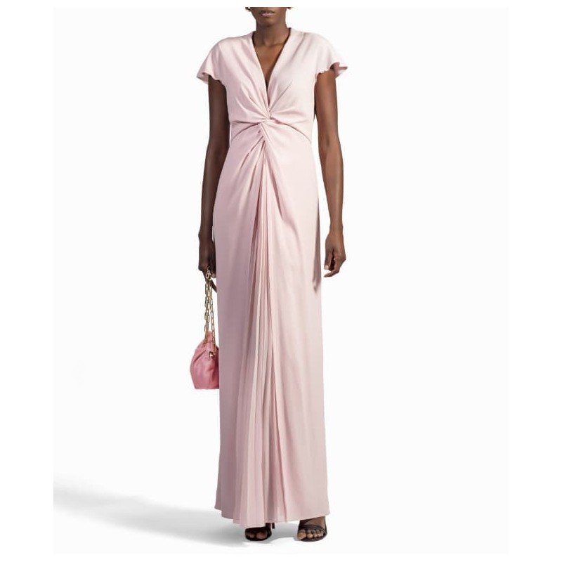 Robe Paule Ka longue drapée en crepe de satin