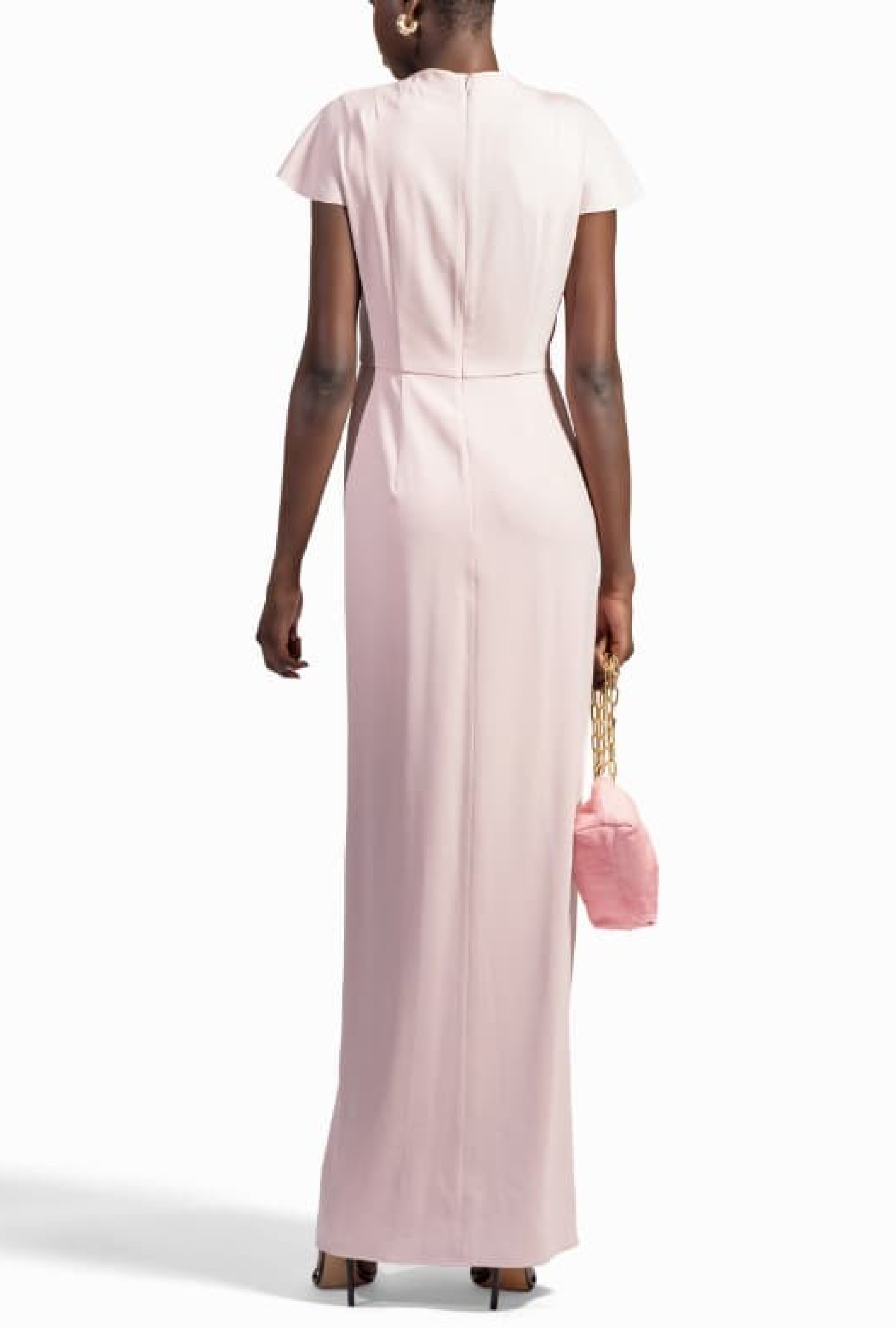 Robe Paule Ka longue drapée en crepe de satin