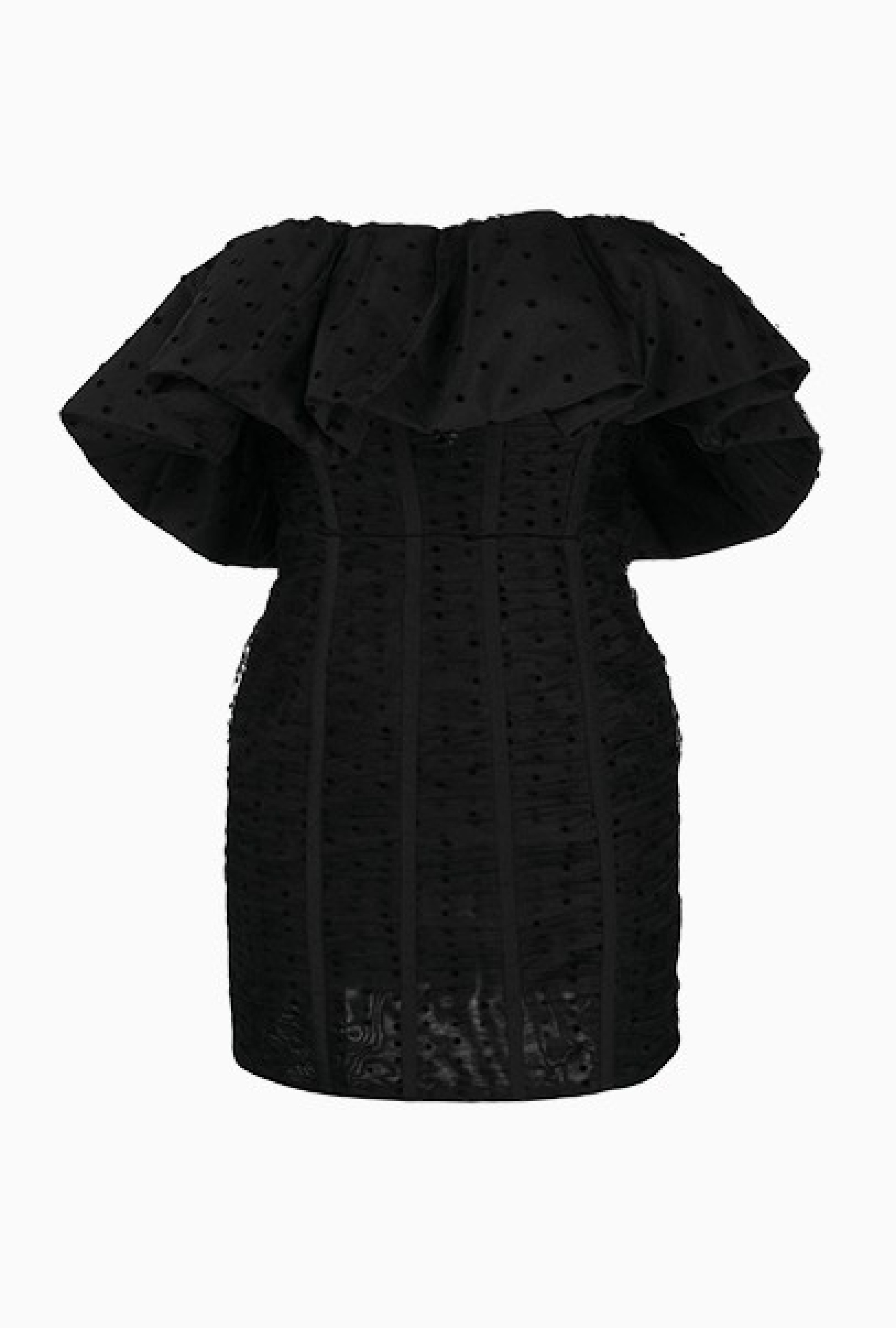 Robe Self Portrait Polka Dot Ruffled Mesh