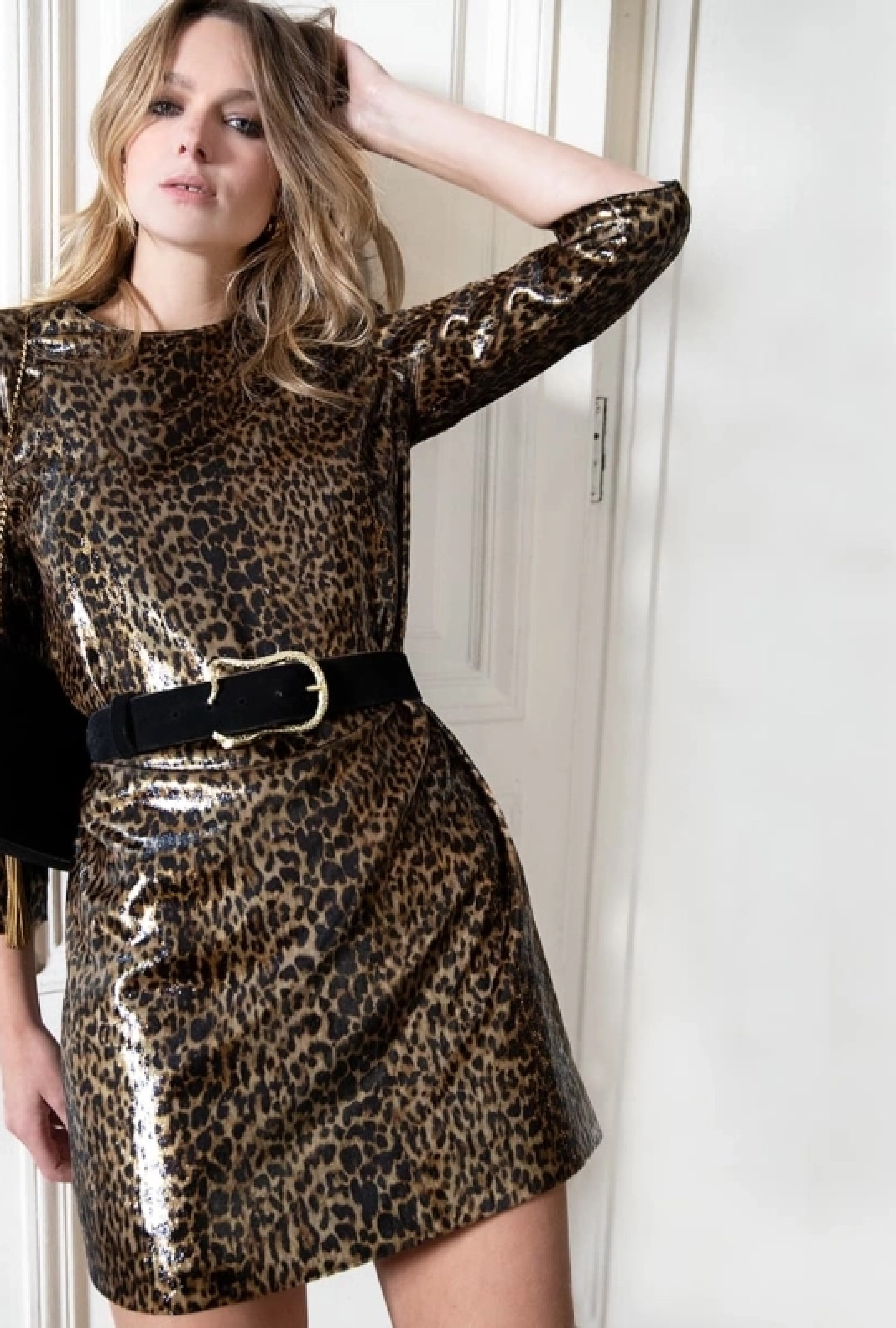 Robe Yves Saint Laurent Metallic Leopard
