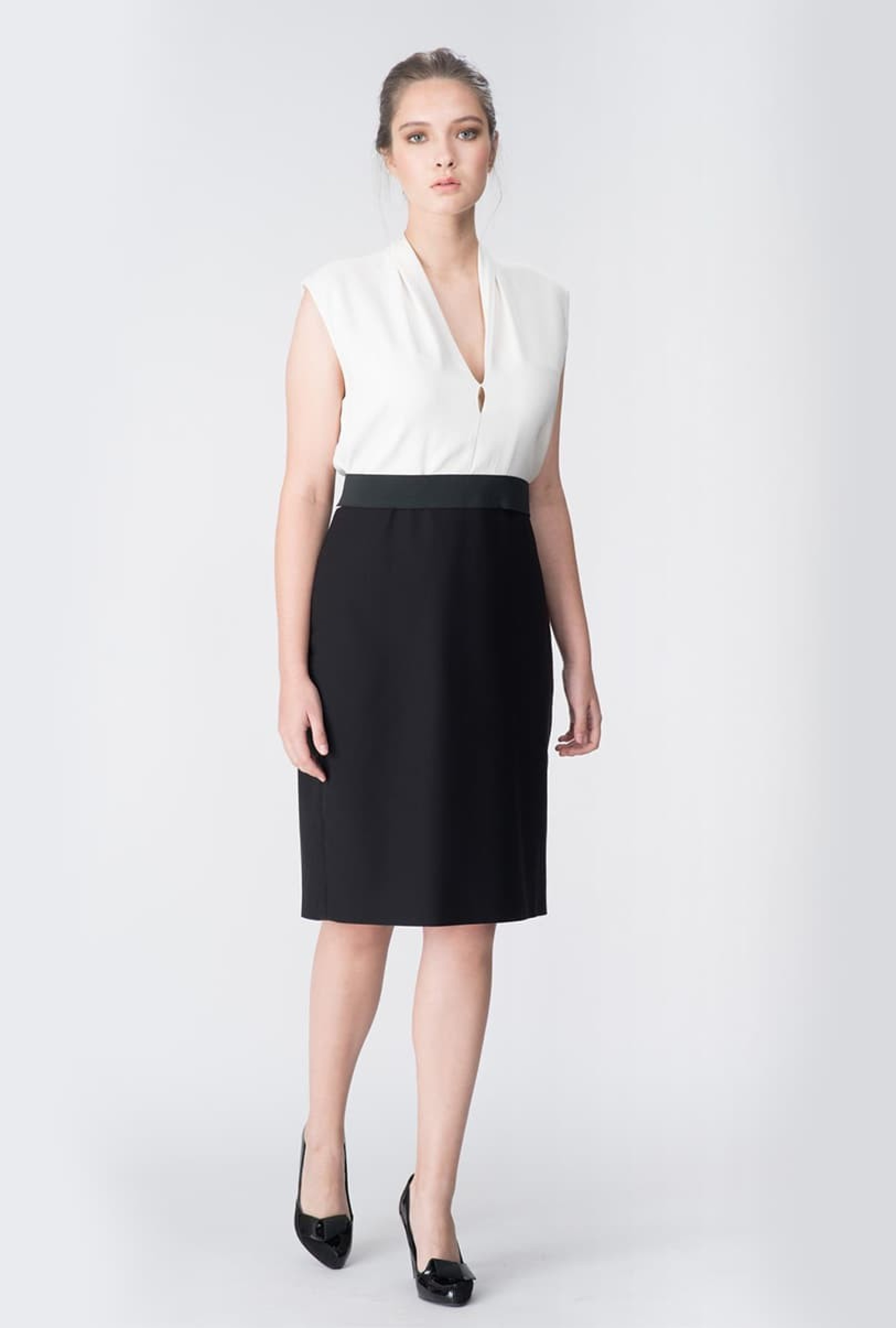 Robe Lanvin top blanc jupe noire