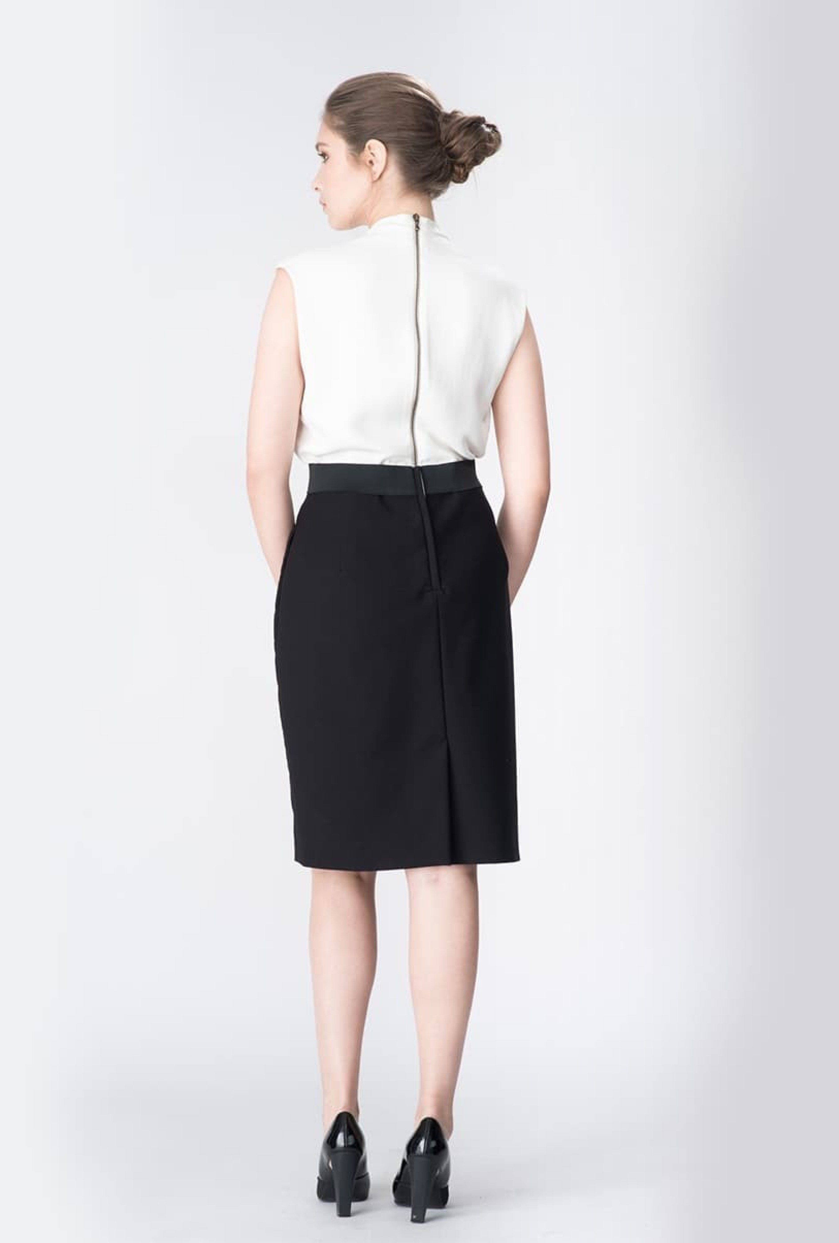Robe Lanvin top blanc jupe noire
