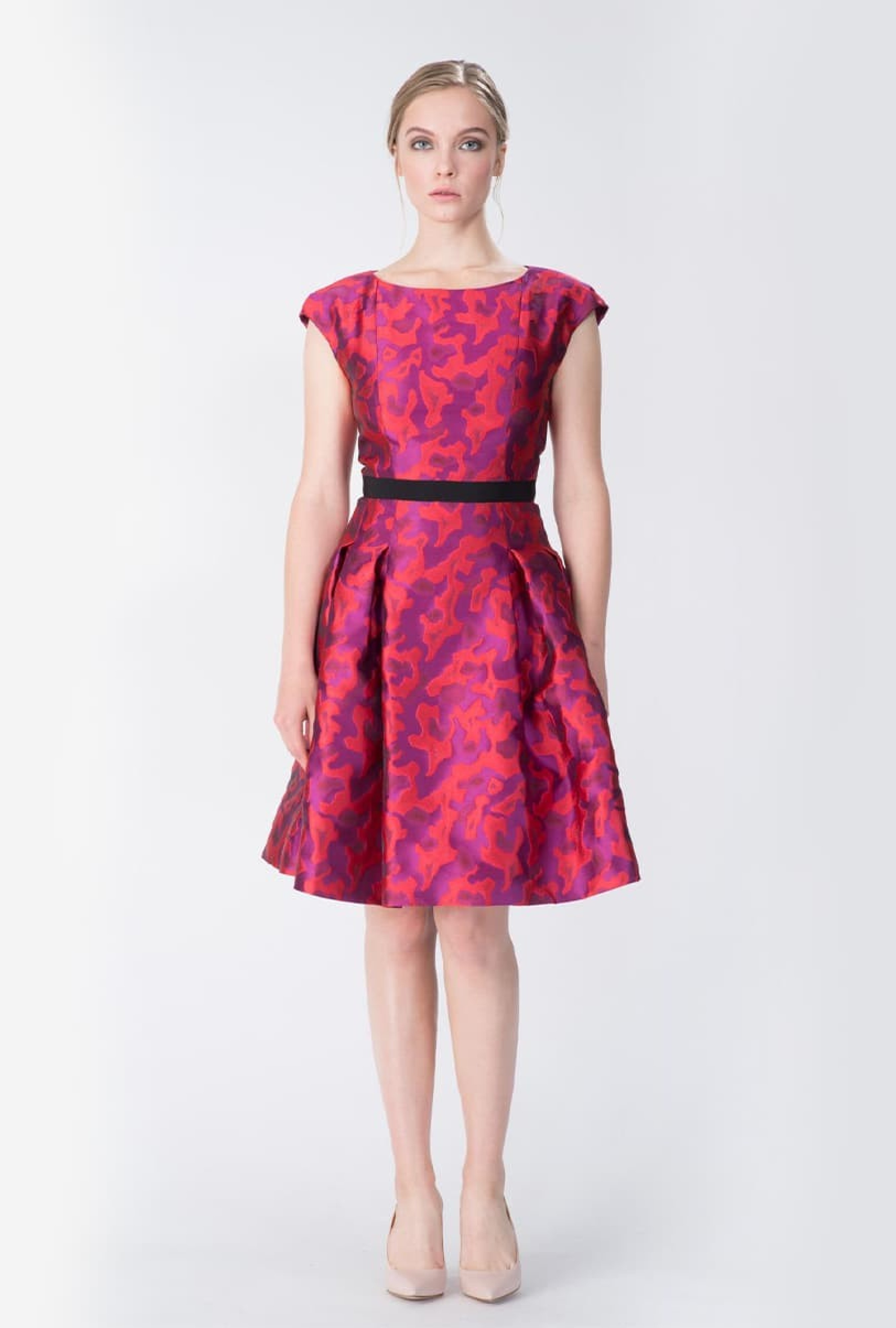 Robe Paule Ka Violette Et Orange Années 50