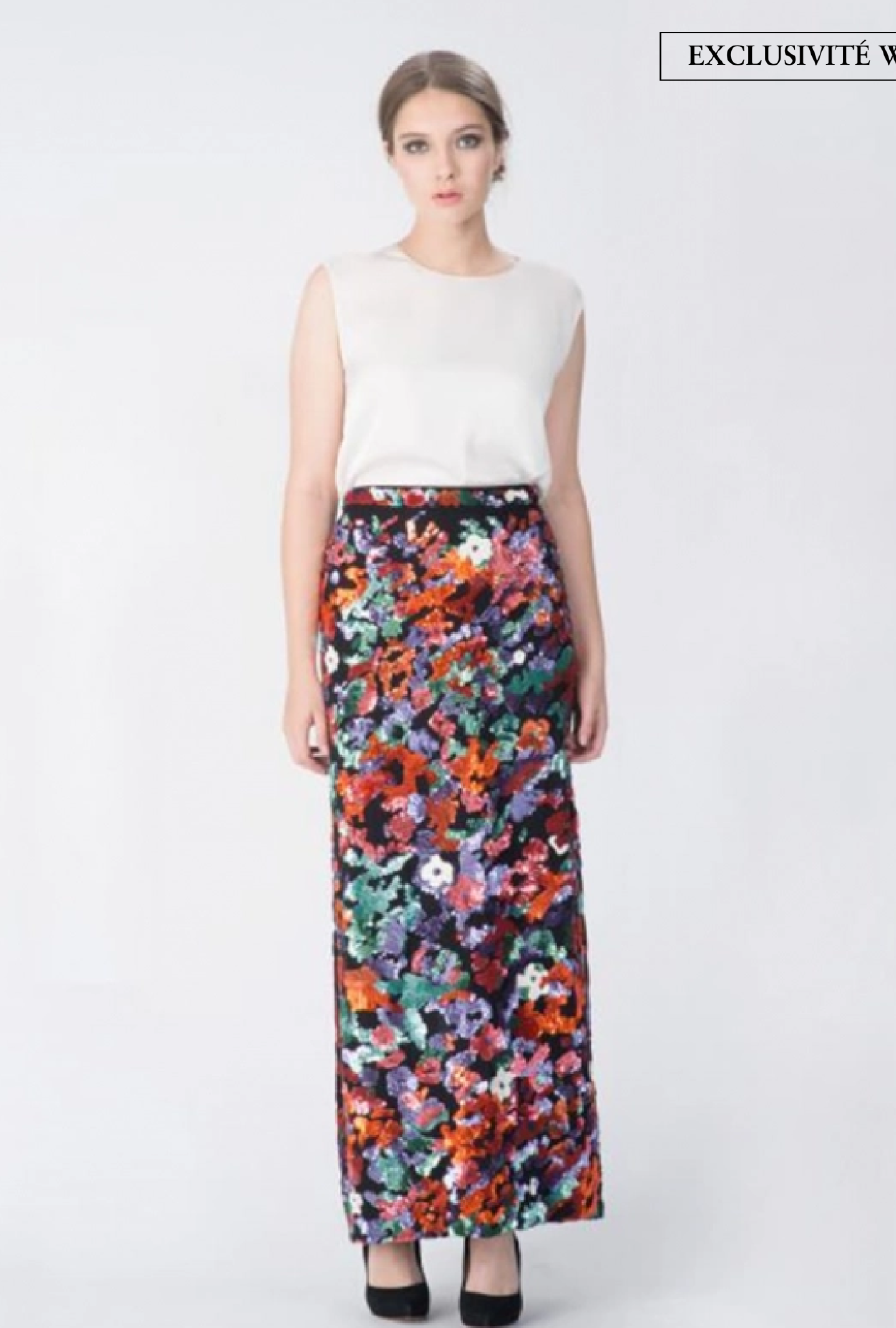 Jupe Ungaro Bustier paillettes Fleurs