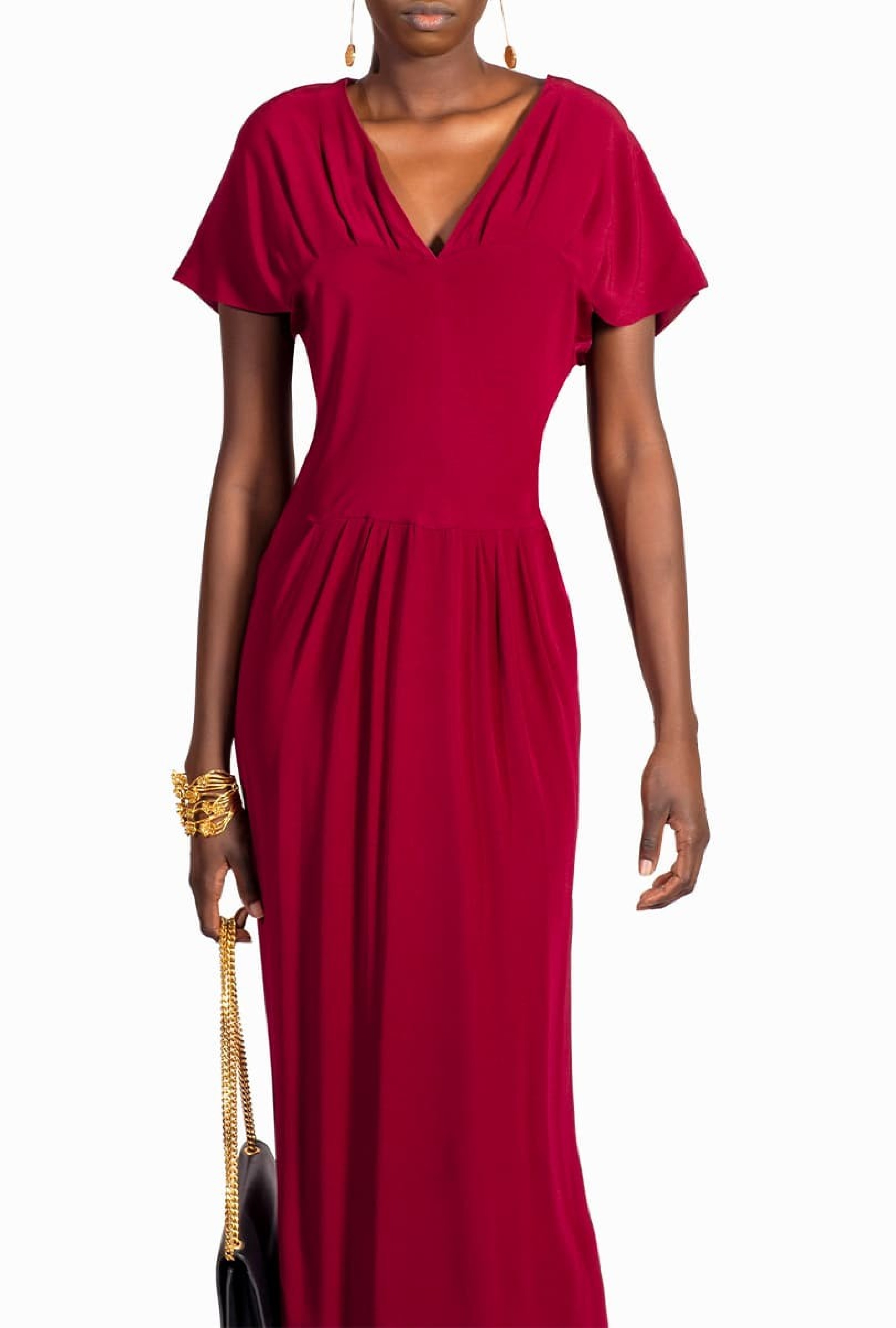 Robe Alexis Mabille kimono bordeaux