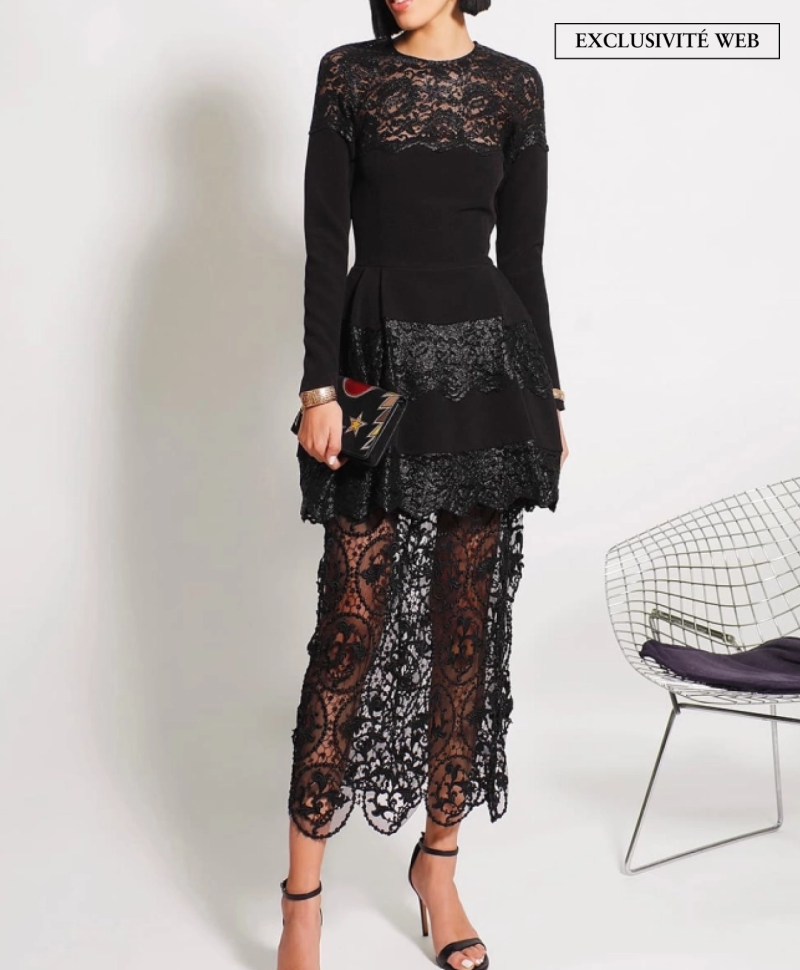 Robe Ungaro Crepe Noire Patineuse