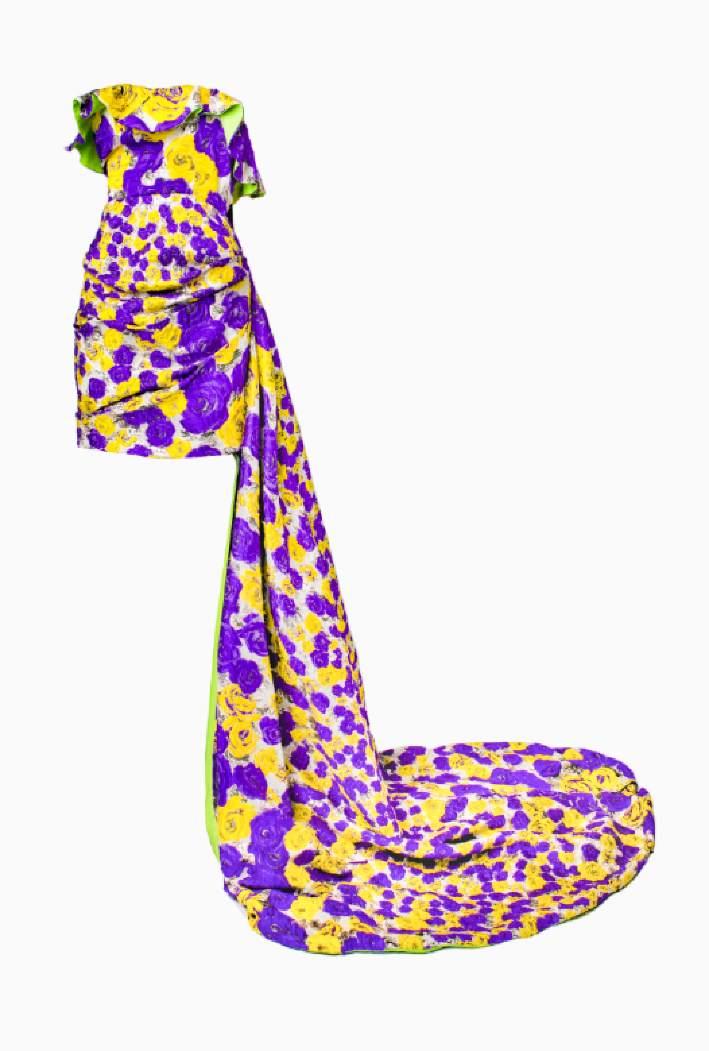 Robe Ungaro Bustier Traine Violette et Jaune
