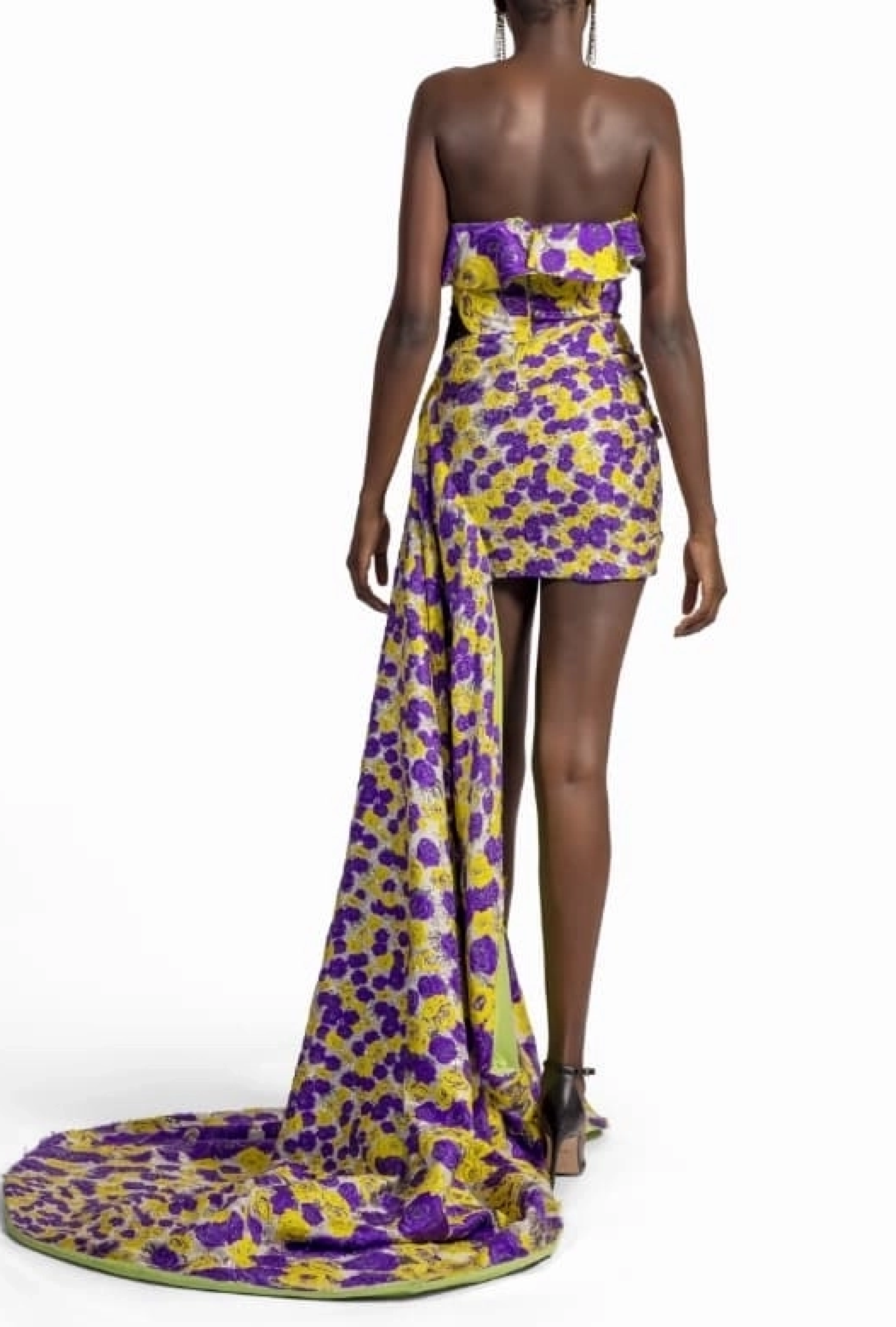 Robe Ungaro Bustier Traine Violette et Jaune