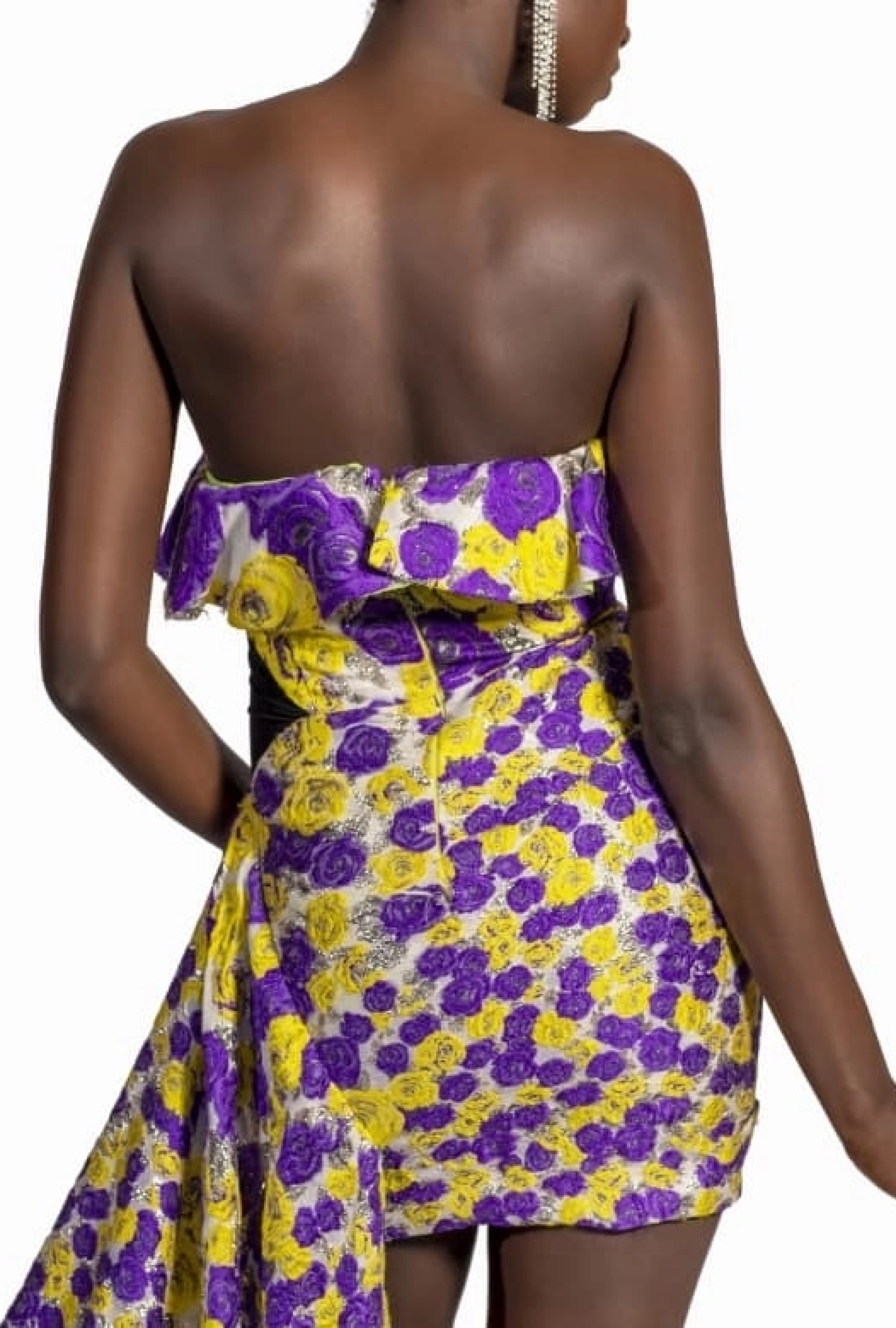 Robe Ungaro Bustier Traine Violette et Jaune