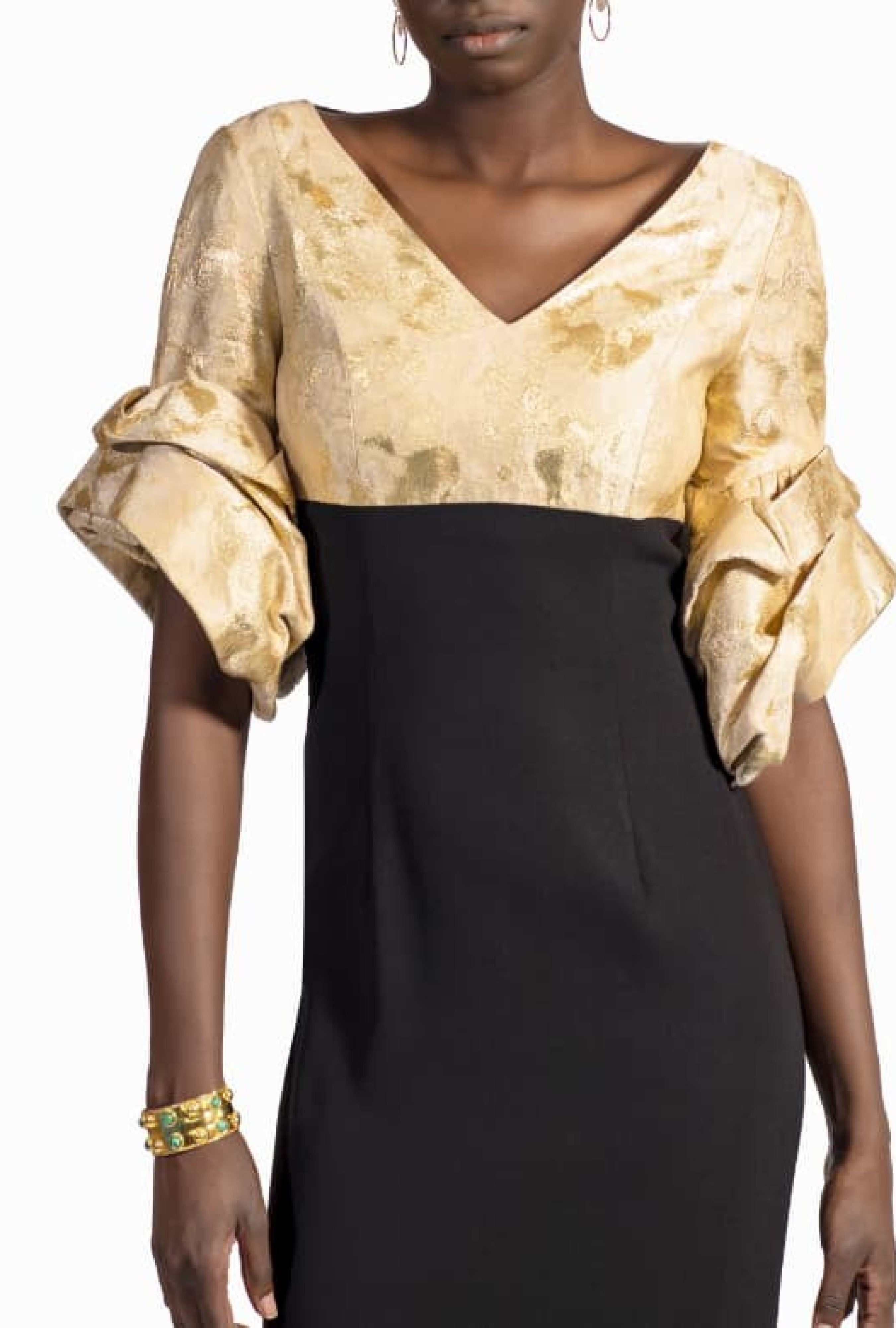 Robe Paule Ka longue Brocard Or