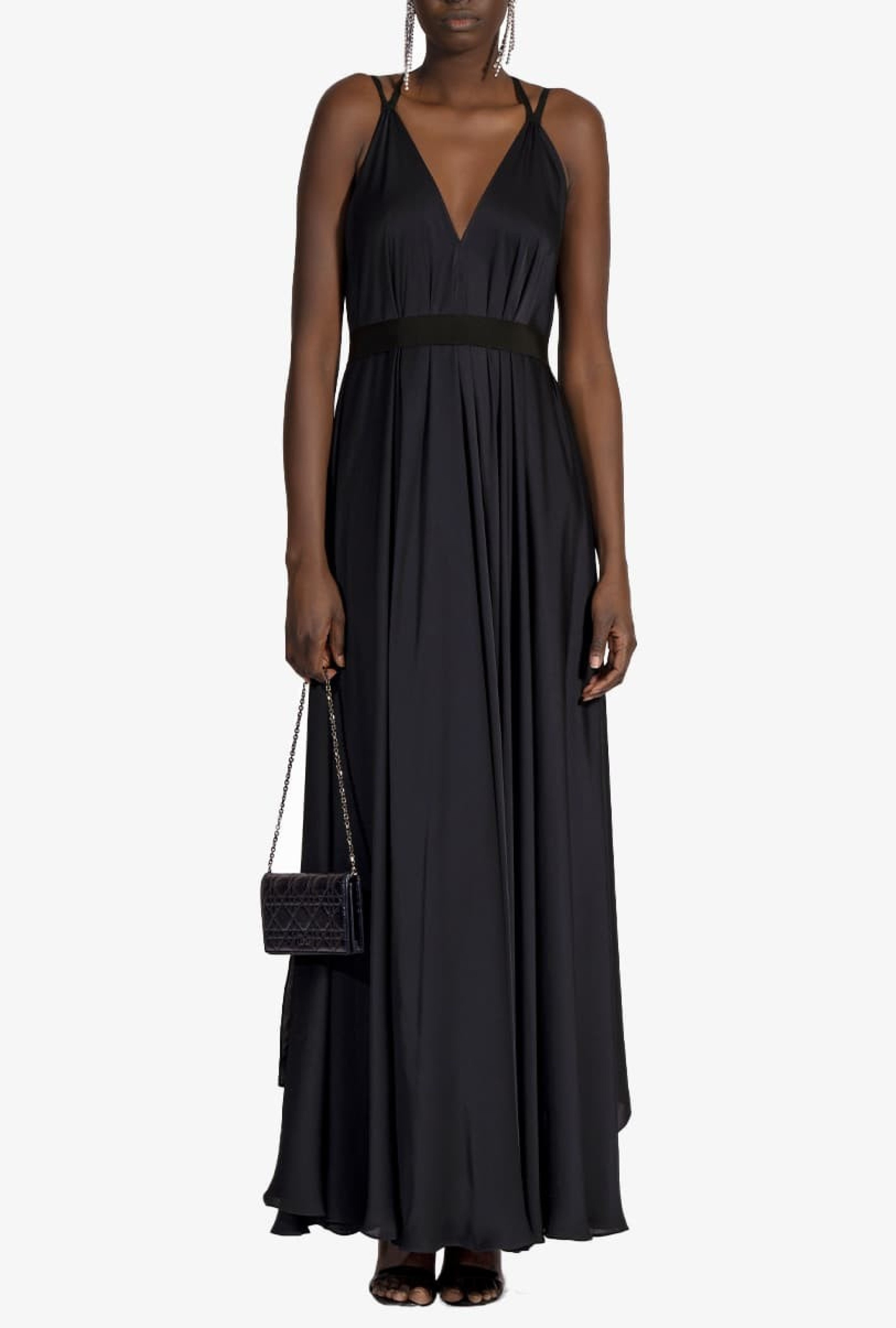 Robe Maison Rabih Kayrouz Marine Ceinture Gros Grain