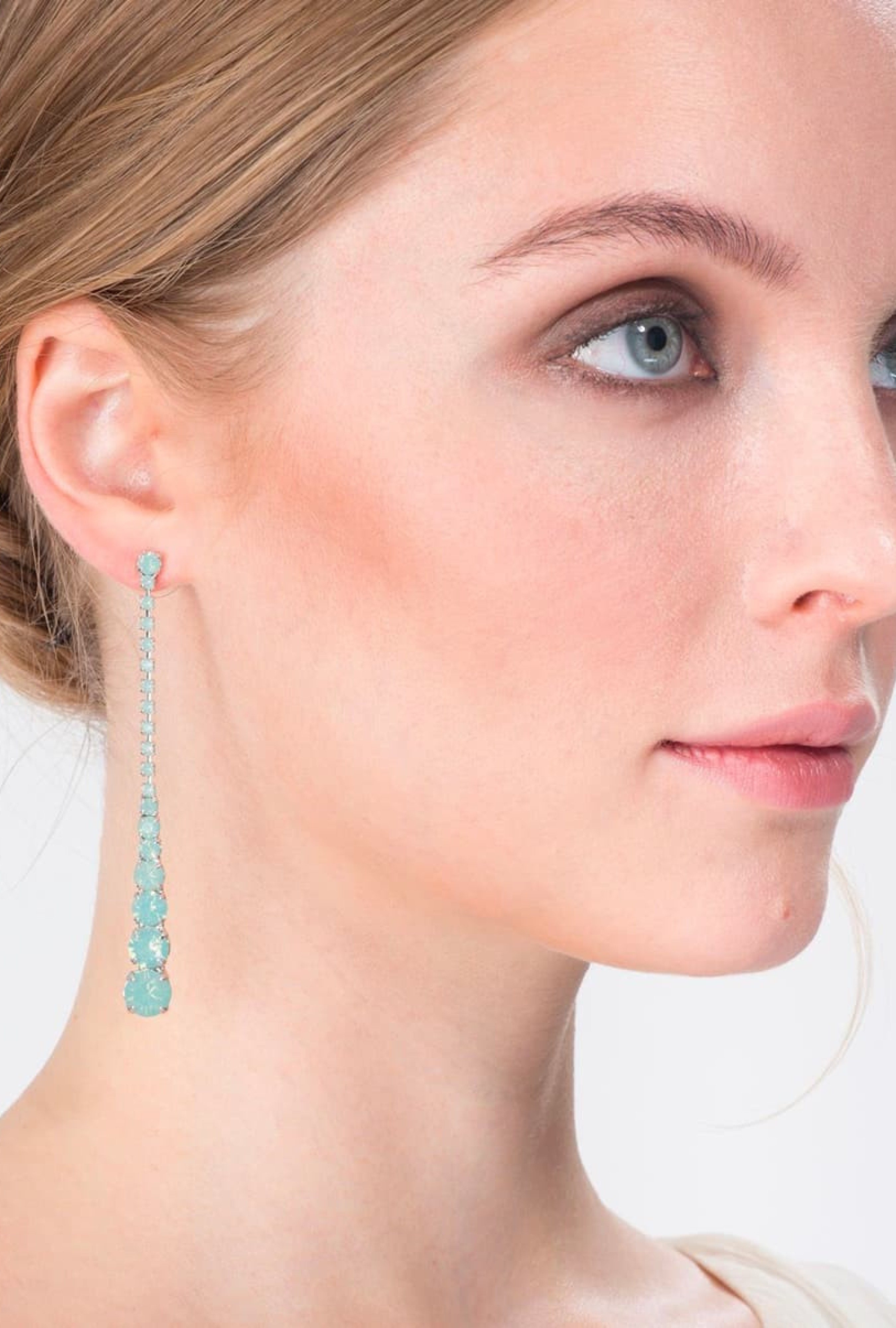 Boucles d'oreilles Hélène Zubeldia Strass Losange