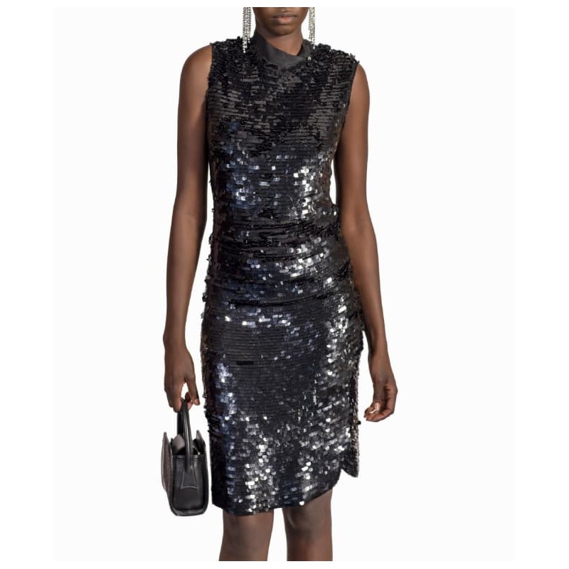 Robe Lanvin courte sequins noirs