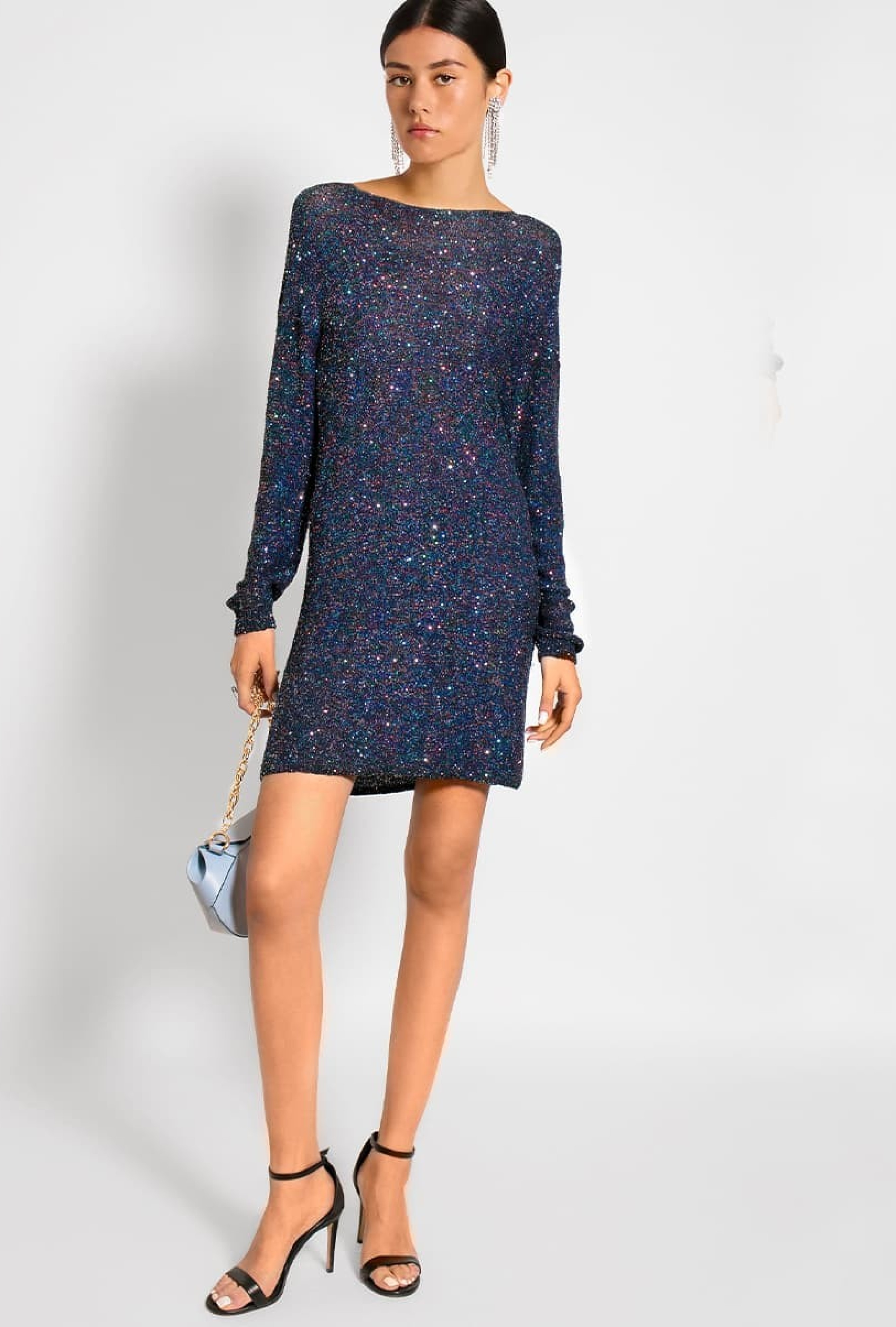 Robe Yves Saint Laurent Blue Sequins