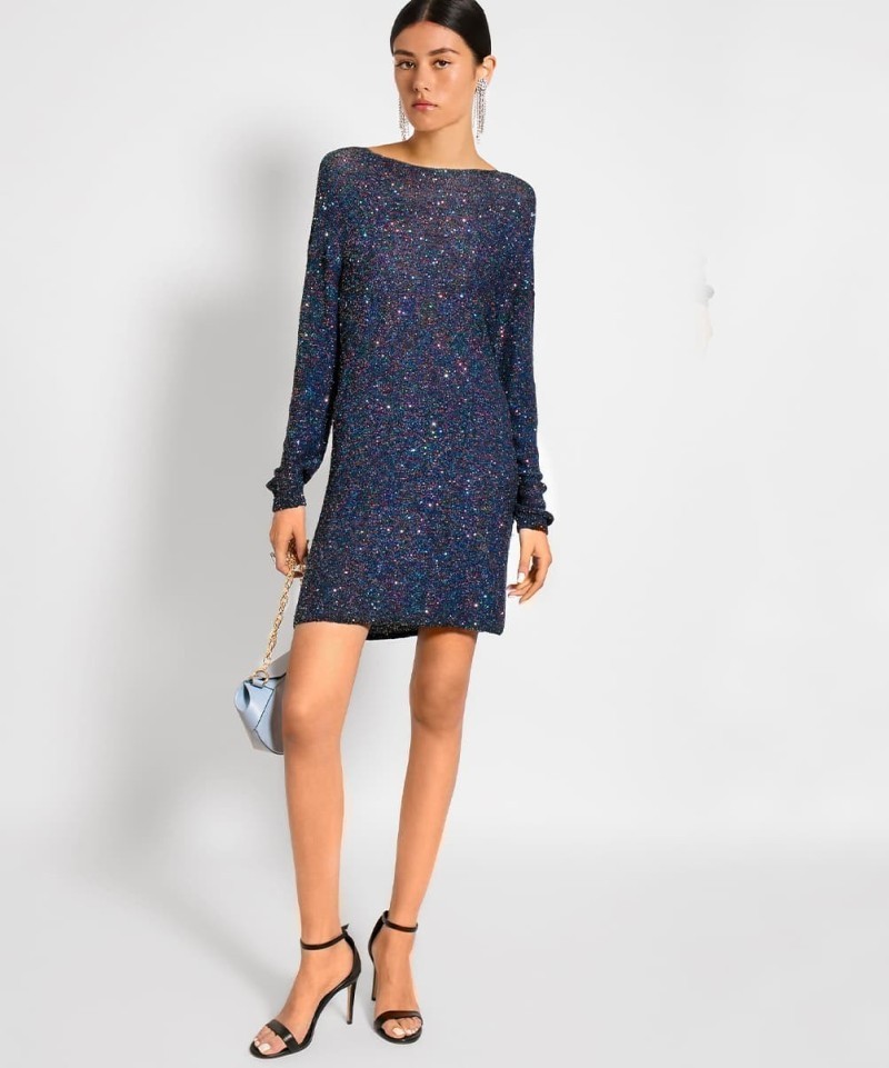 Robe Yves Saint Laurent Blue Sequins