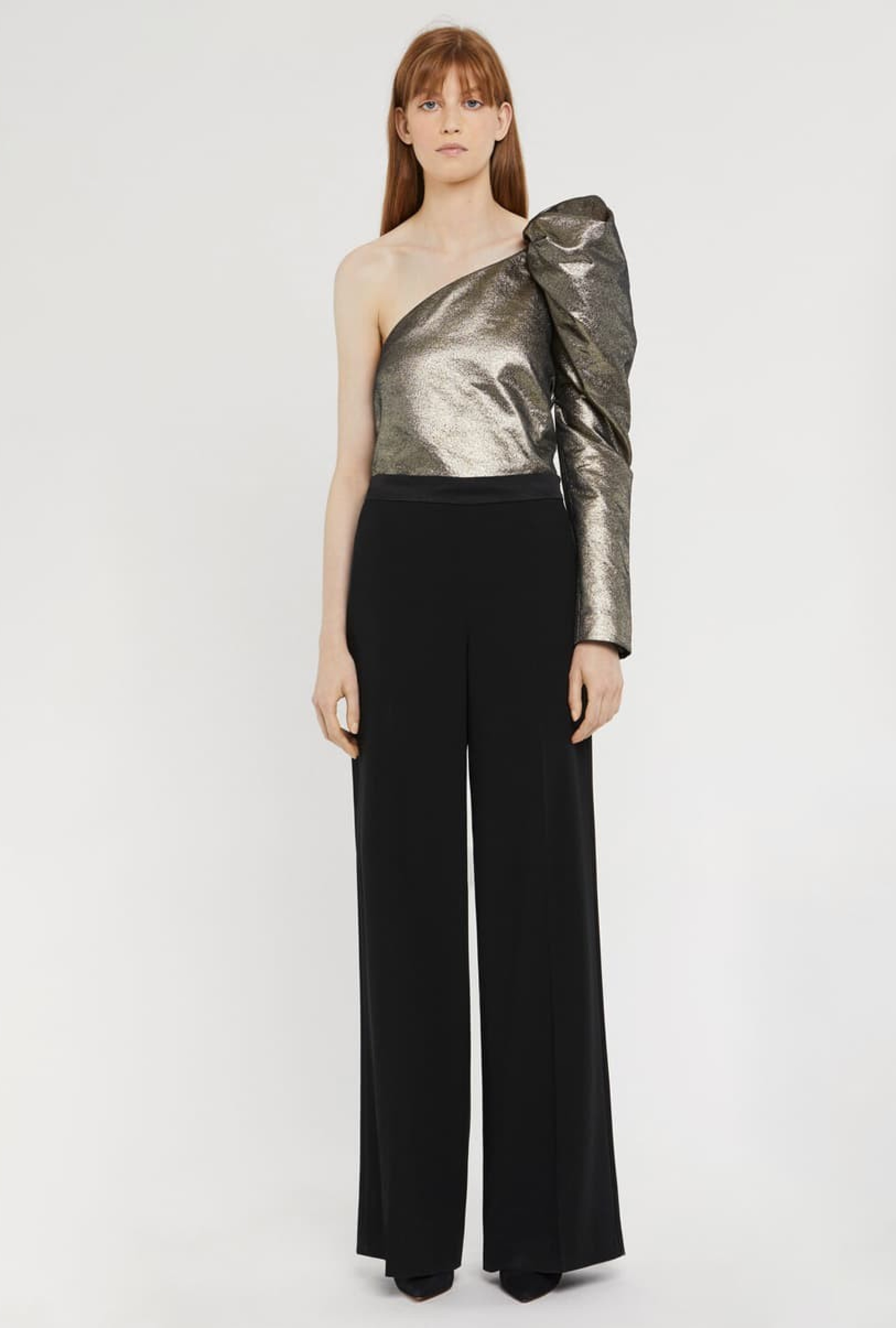 Top Paule Ka One Shoulder Lamé