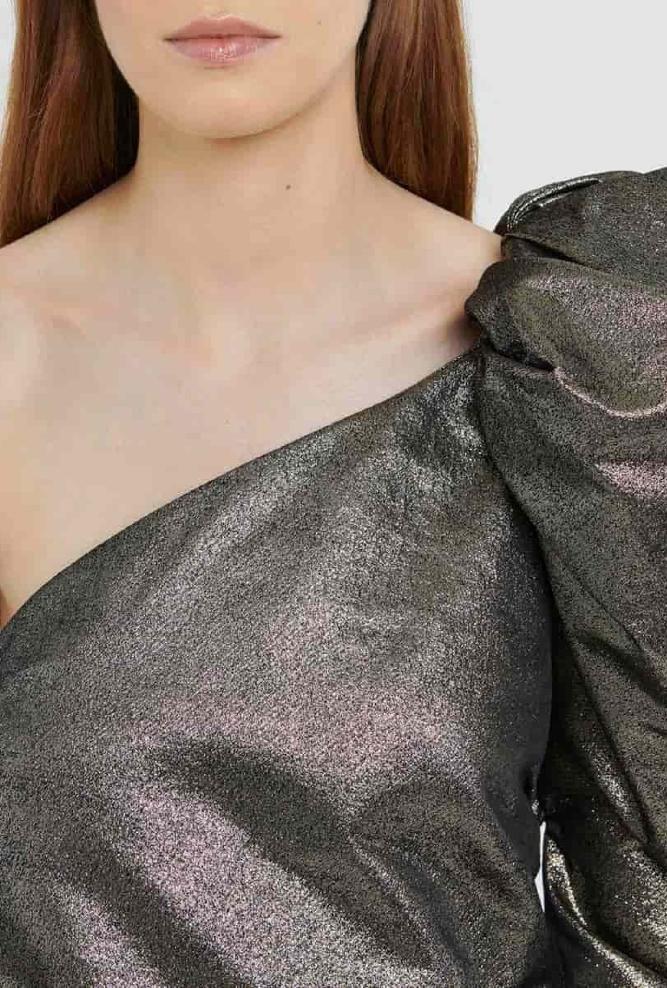 Top Paule Ka One Shoulder Lamé