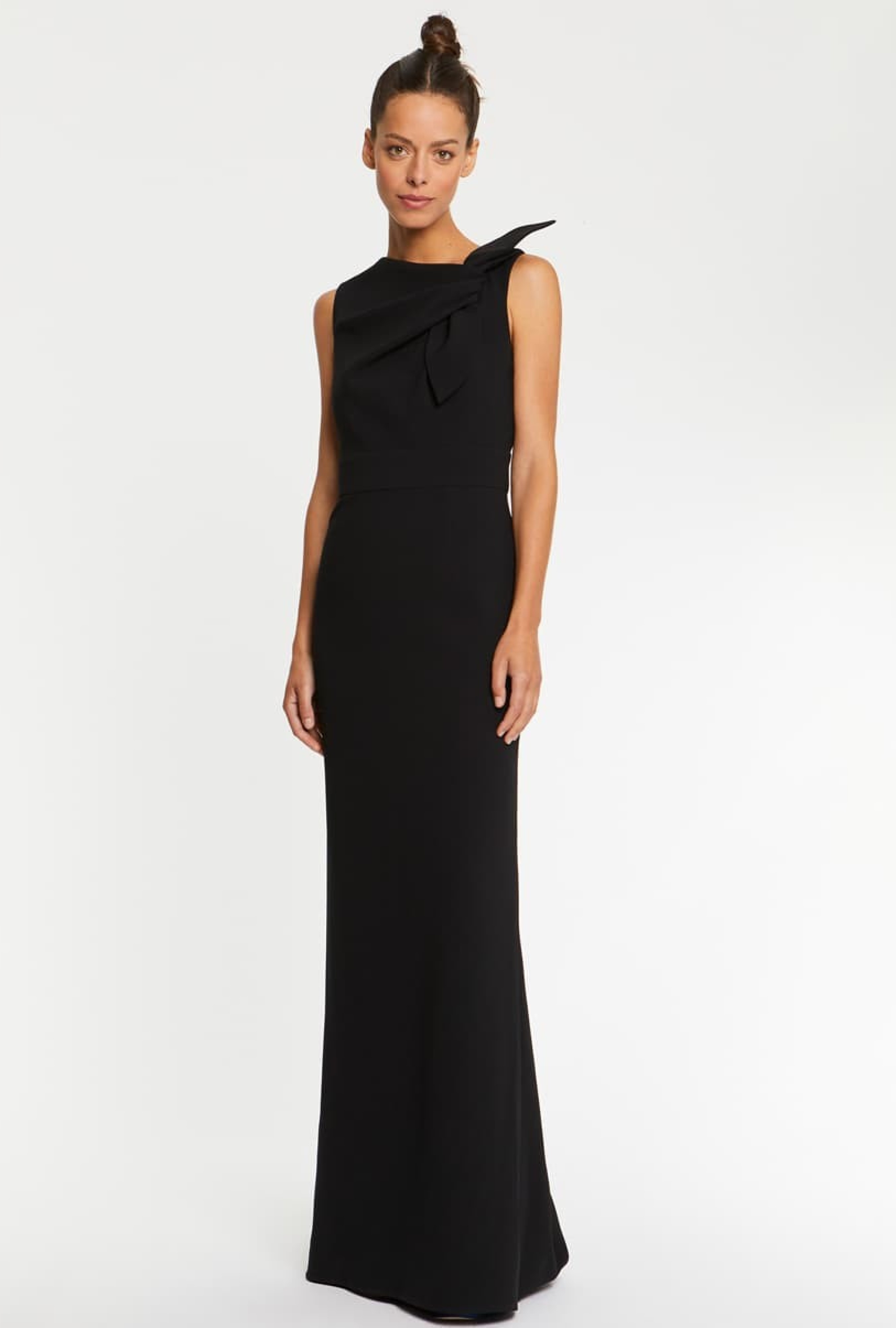 Robe Paule Ka Crêpe Envers Satin Noire