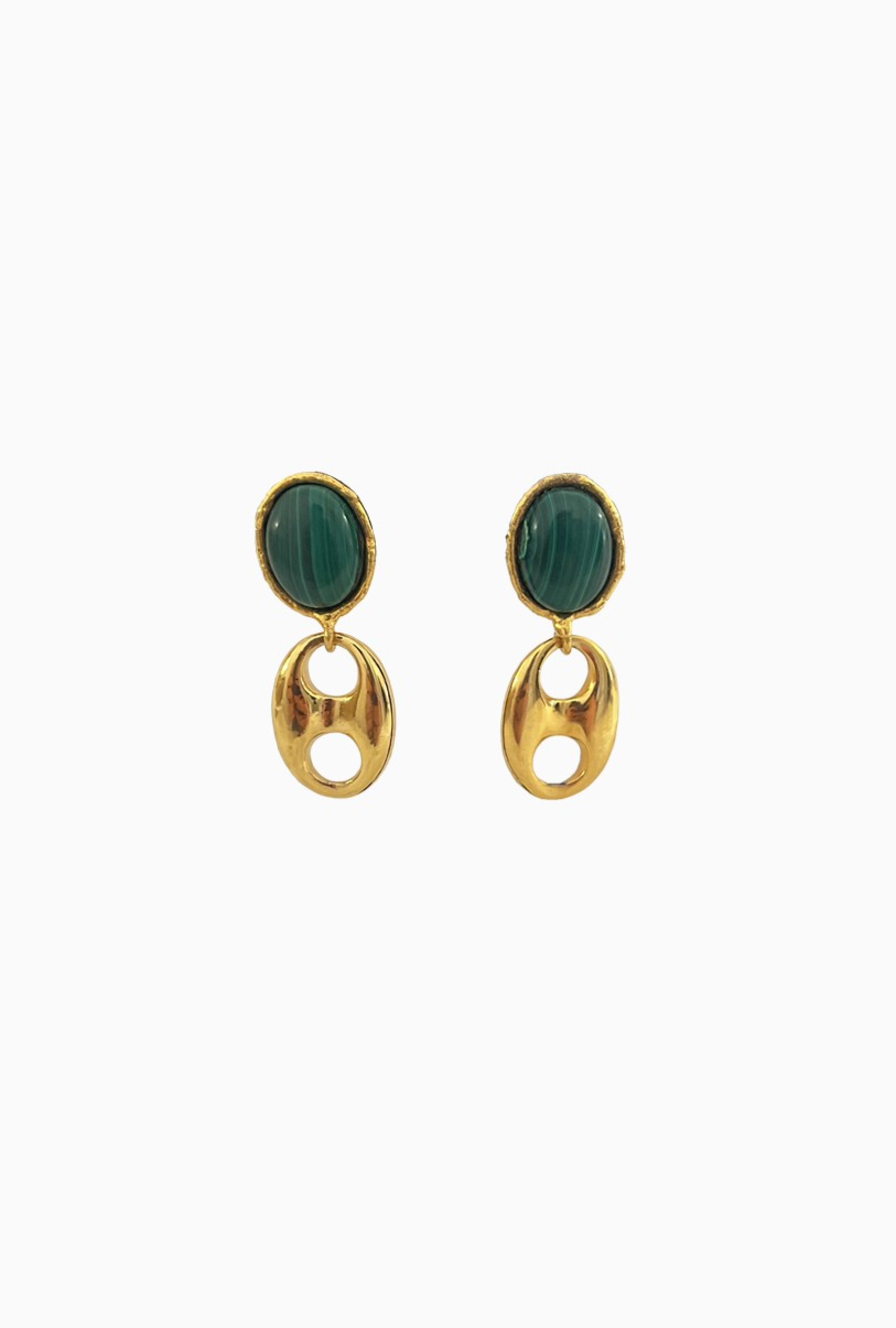 Boucles d'oreilles Sylvia Toledano Malachite