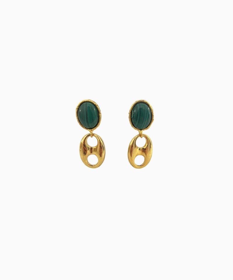 Boucles d'oreilles Sylvia Toledano Malachite