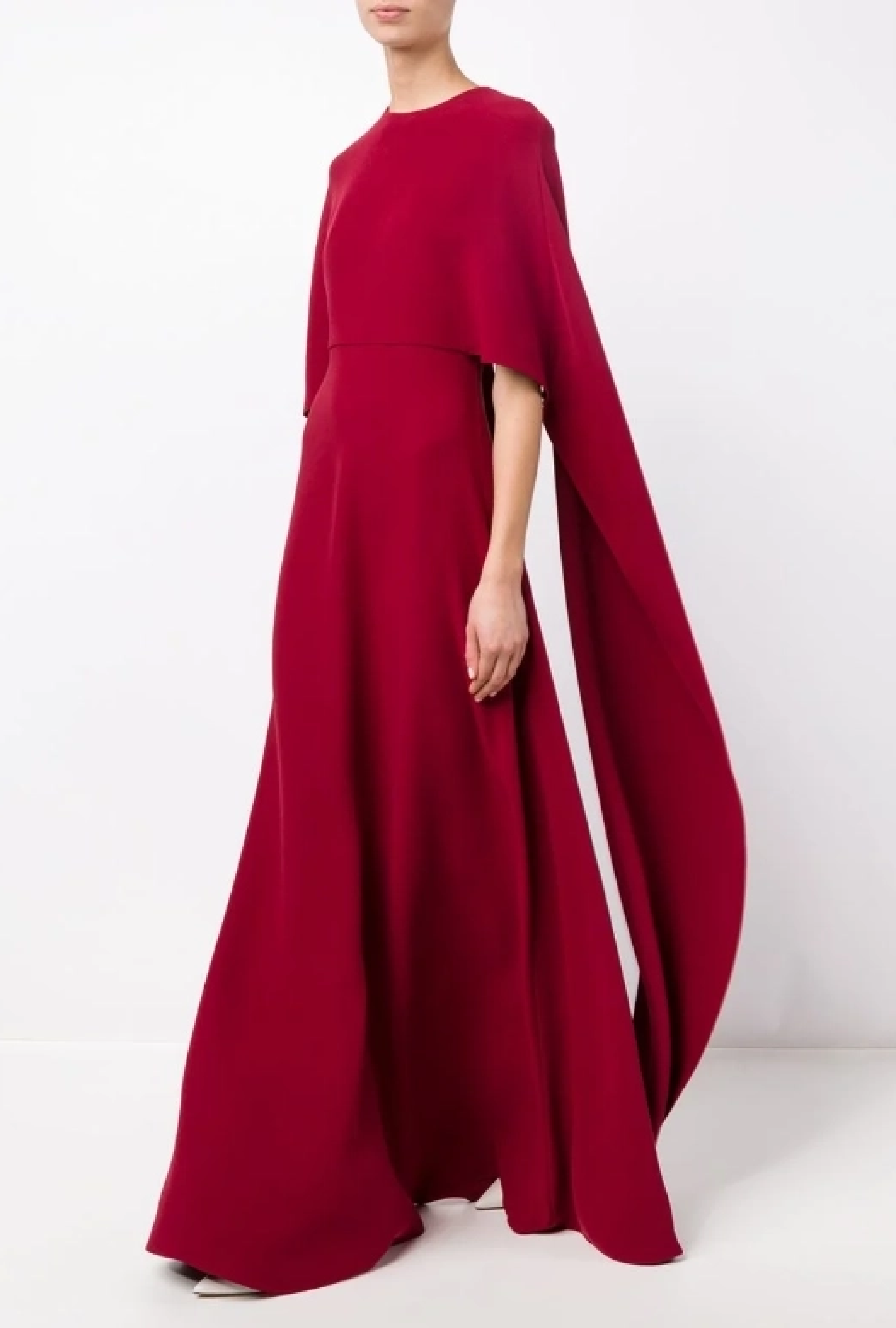 Robe Valentino Silk Cape Gown