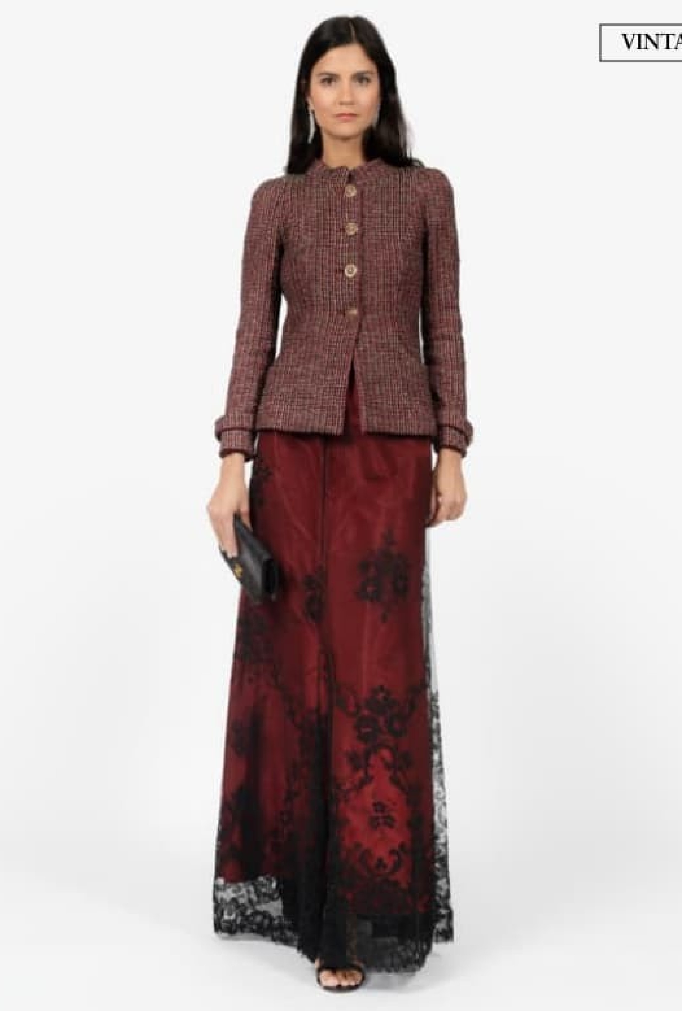 Jupe Christian Lacroix Burgundy Lace
