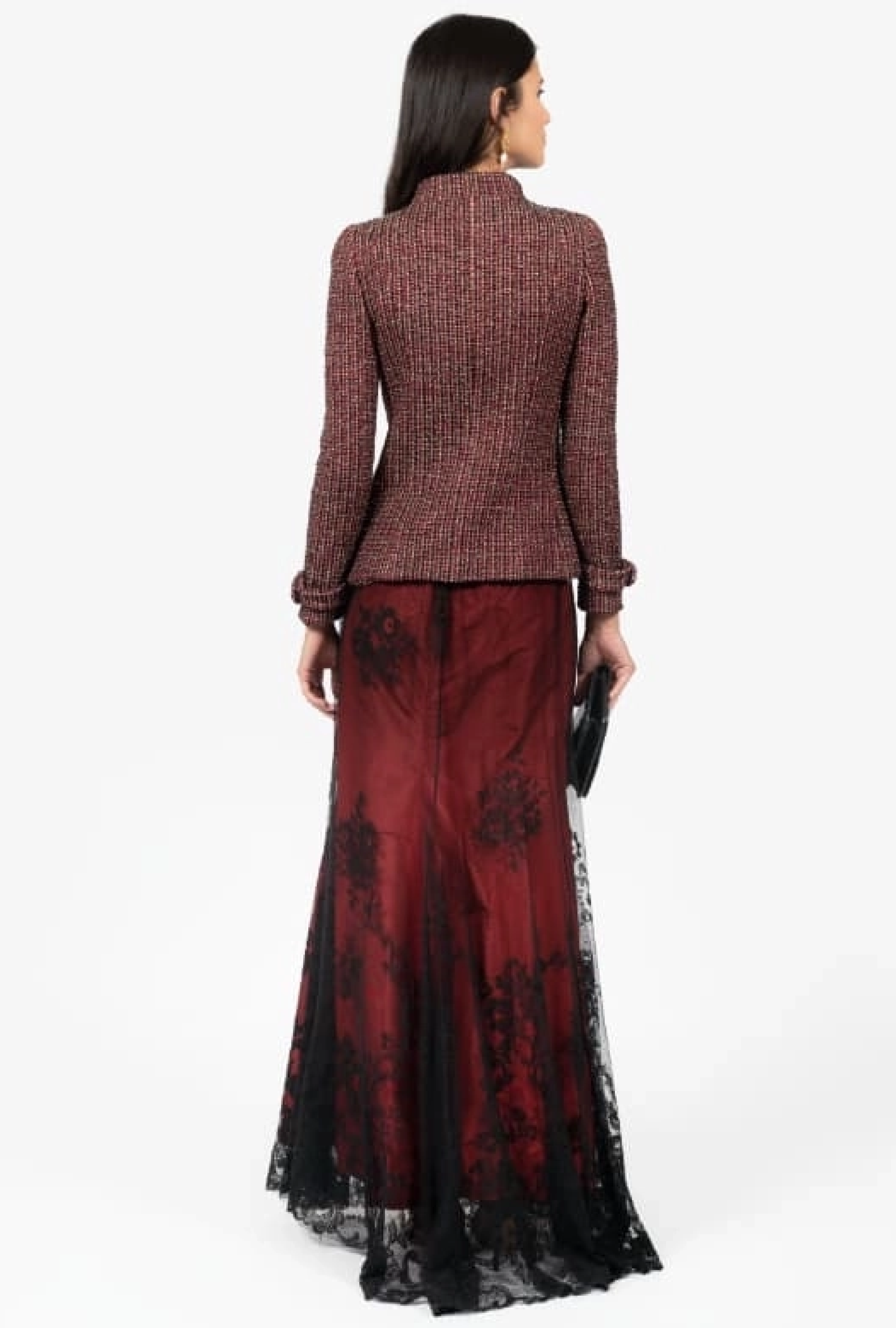 Jupe Christian Lacroix Burgundy Lace