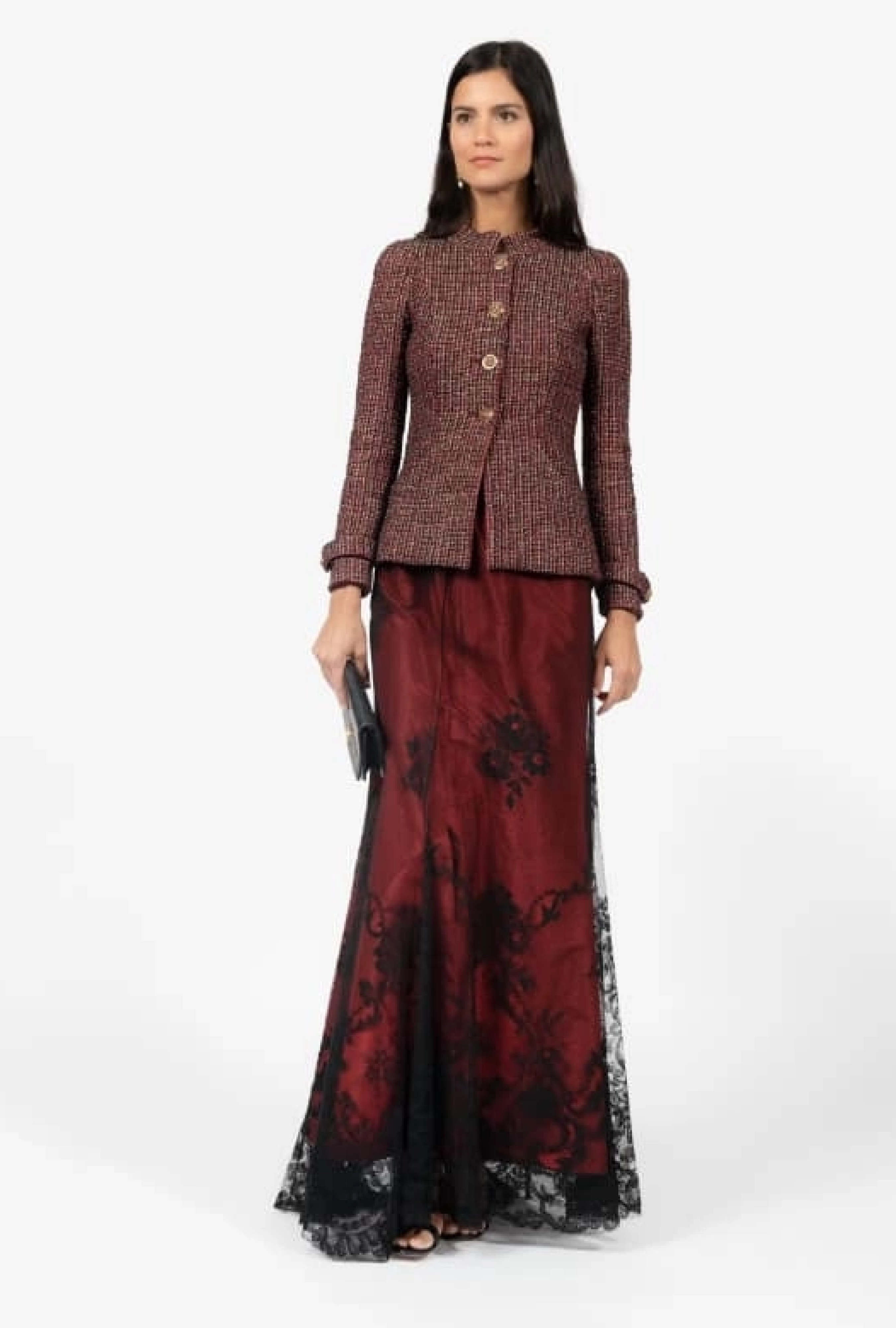 Jupe Christian Lacroix Burgundy Lace