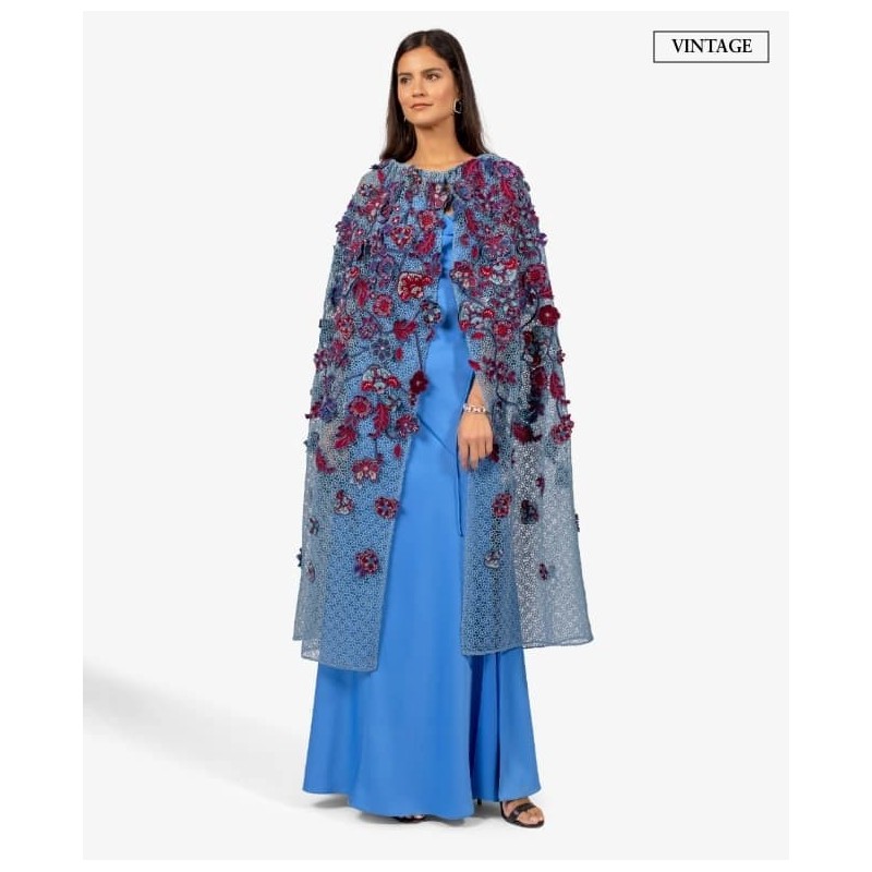 Cape Givenchy Flower Blue Lace