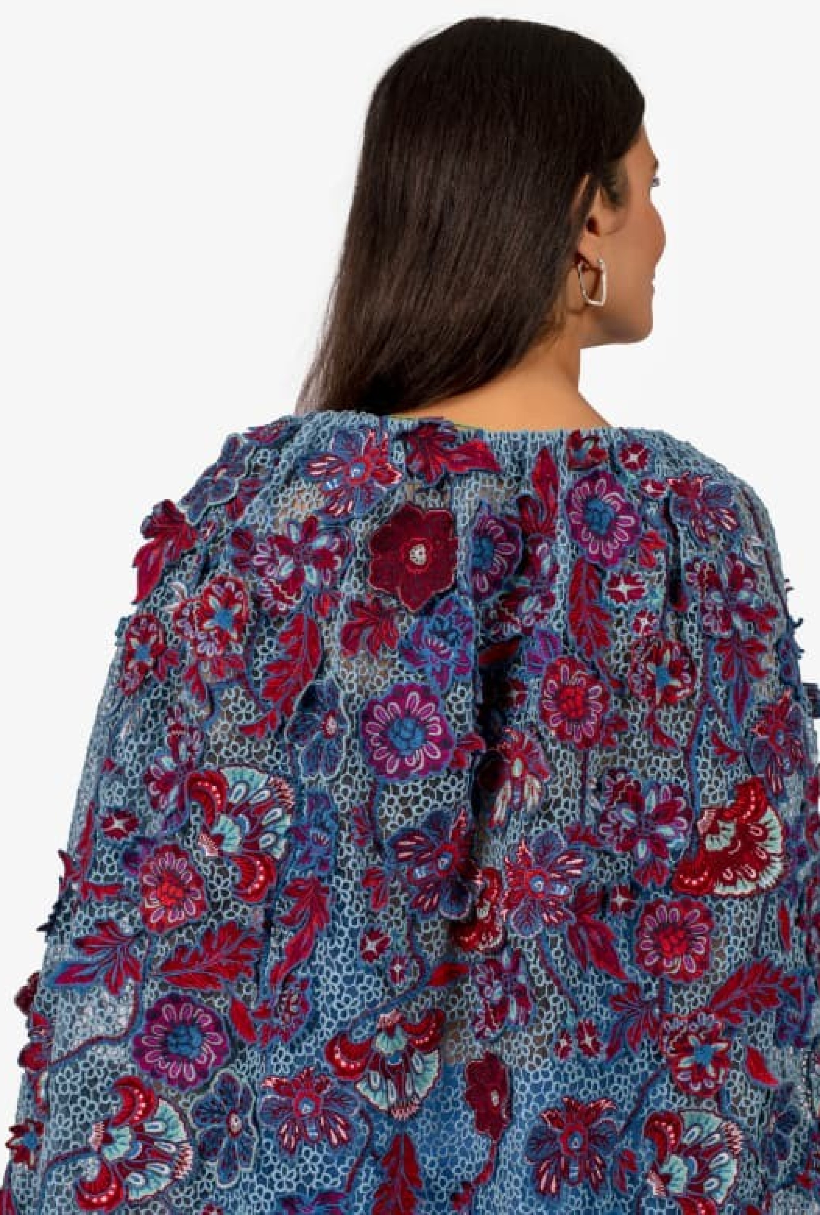 Cape Givenchy Flower Blue Lace