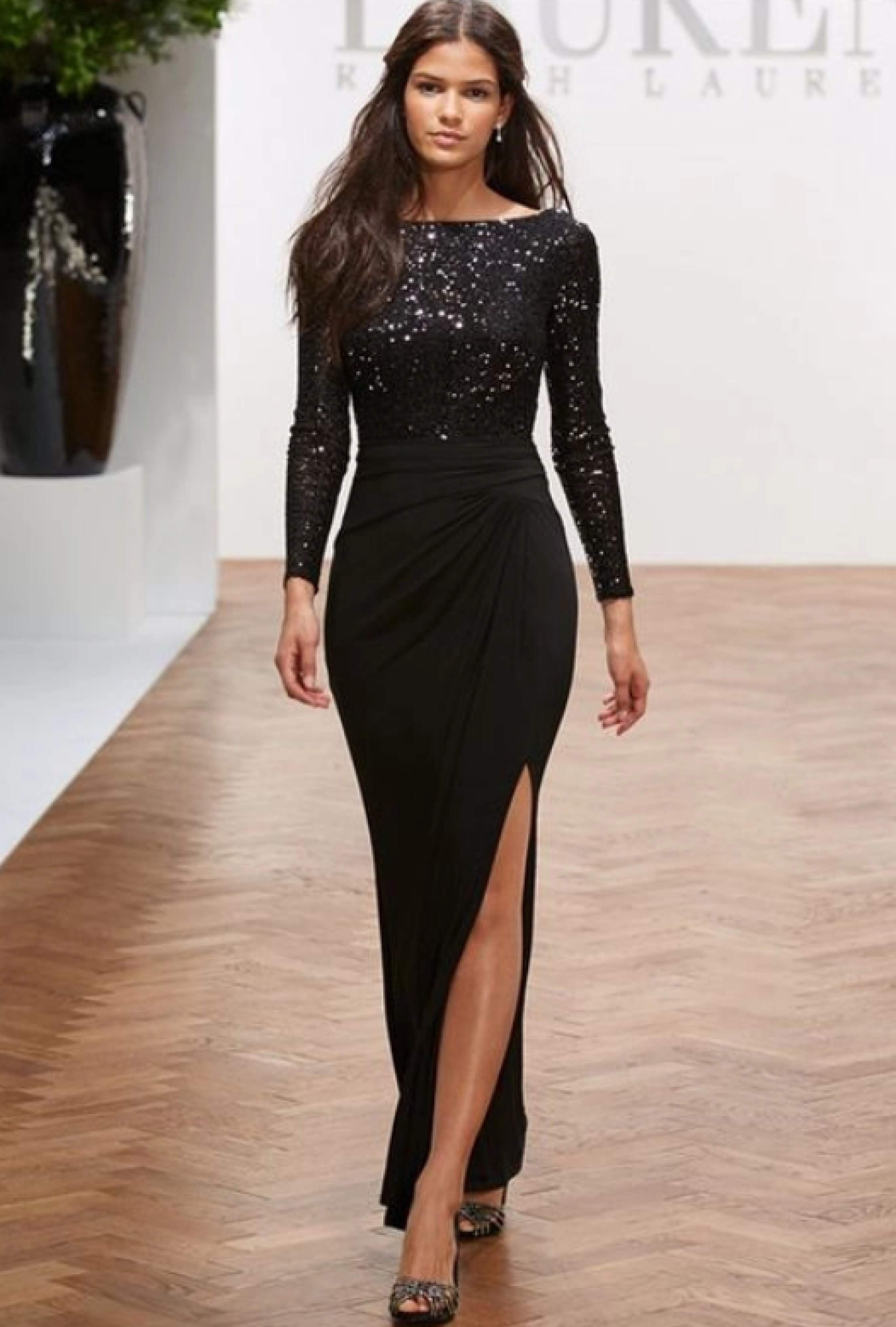 Robe Ralph Lauren Long Sleeves Sequined-Exclusivité web