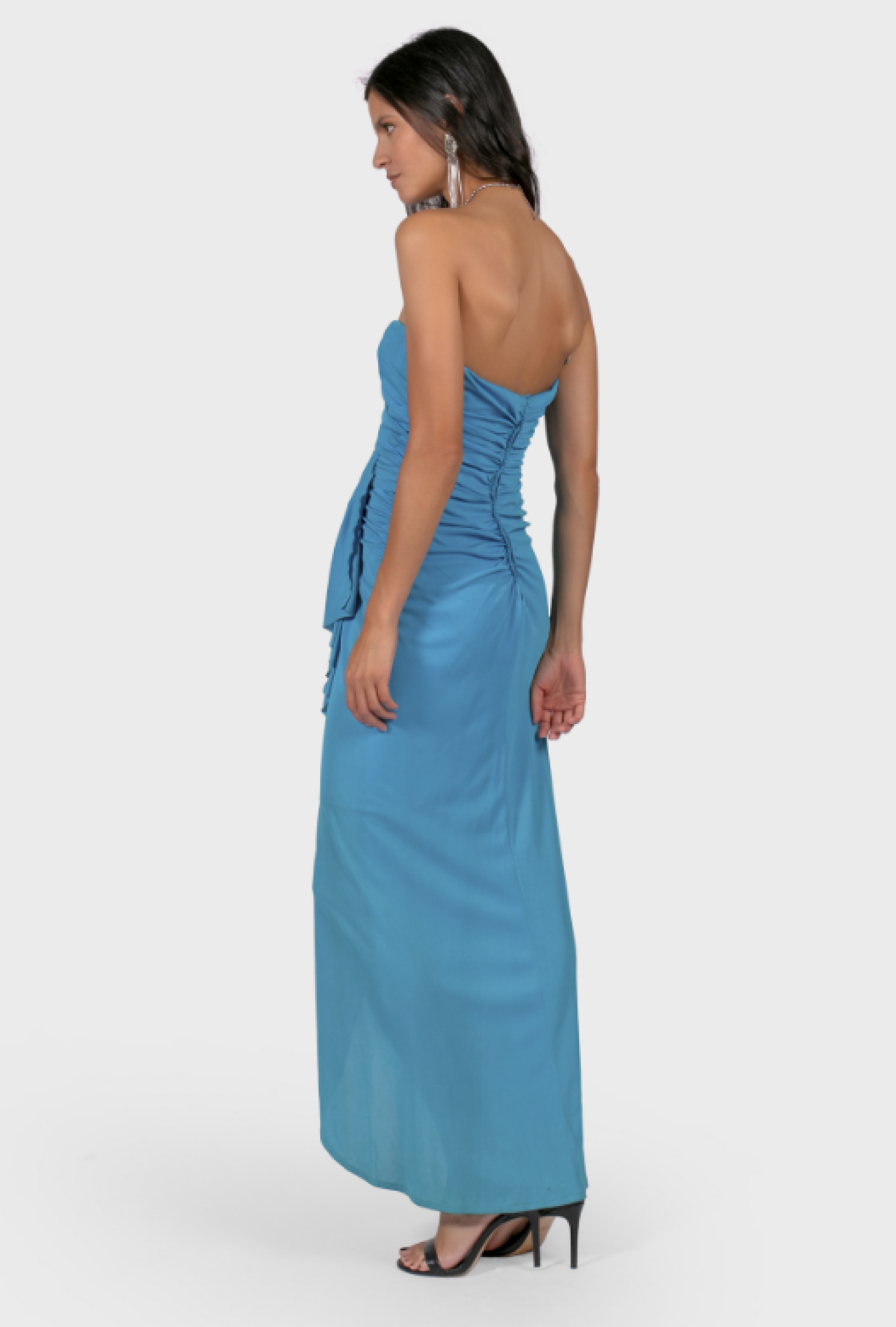 Robe Azzaro Bustier Drapée Bleue