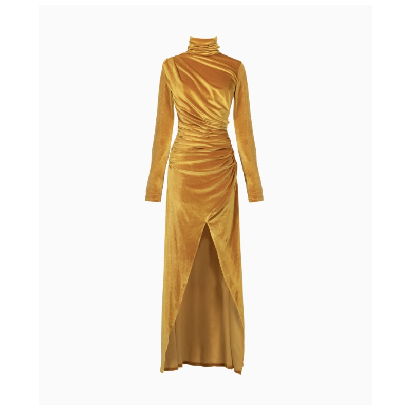 Robe Kaoa Velours Jaune