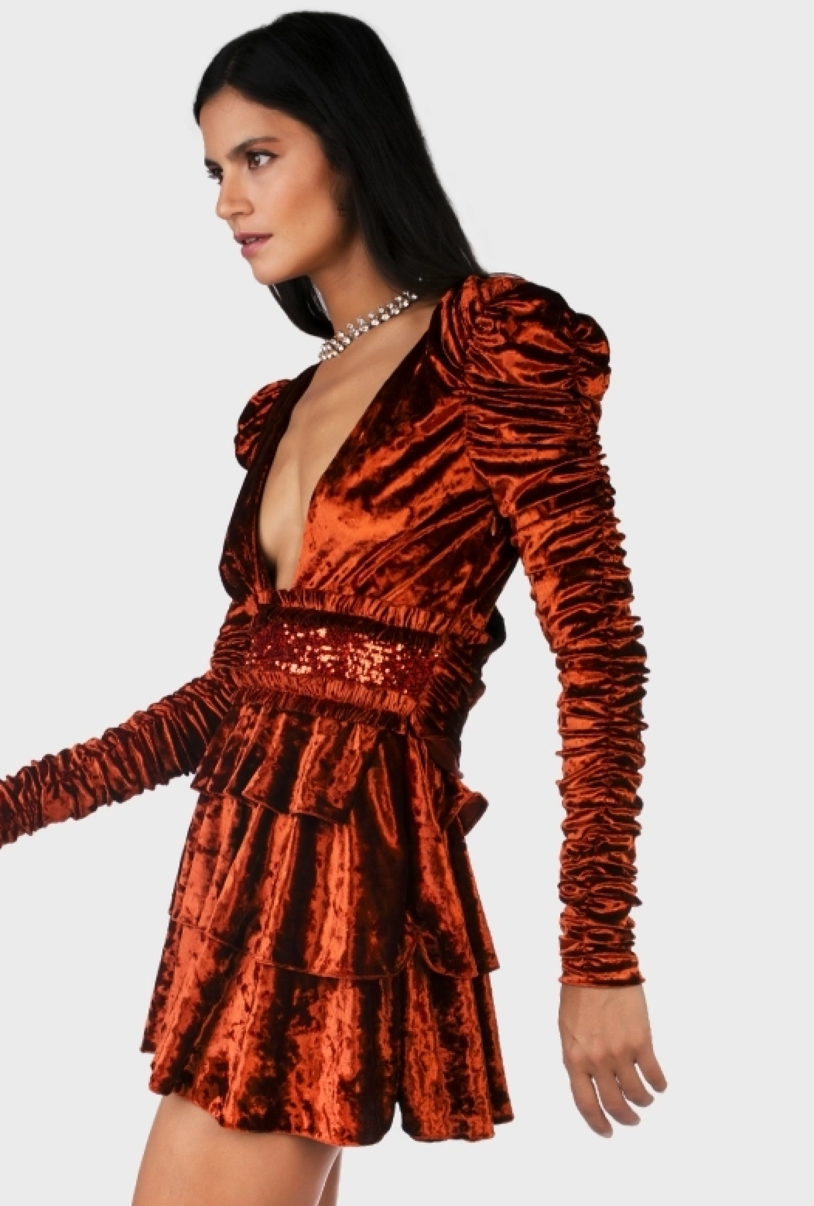 Robe Azzaro Georgia Orange Velvet
