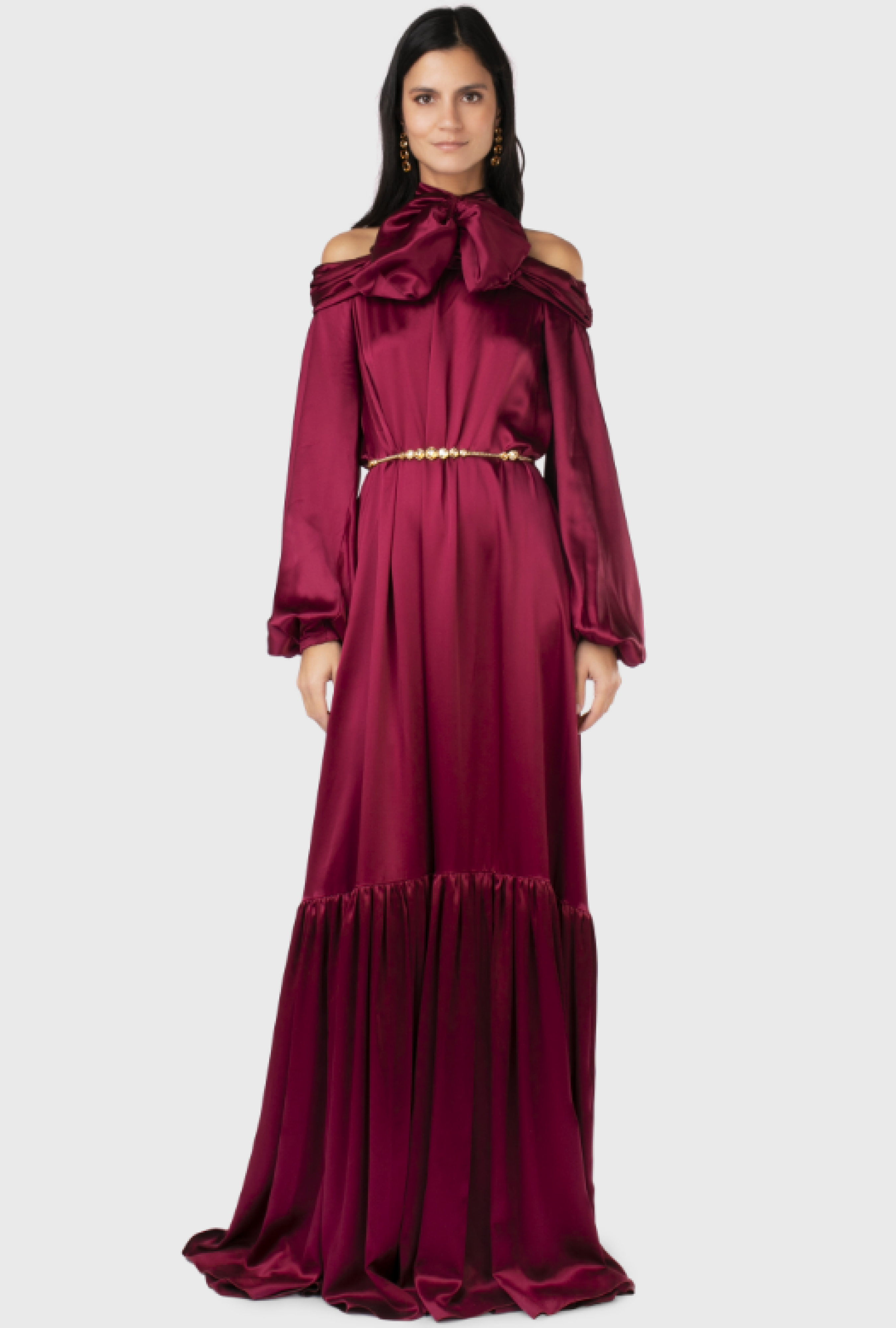 Robe Azzaro Satin Burgundy