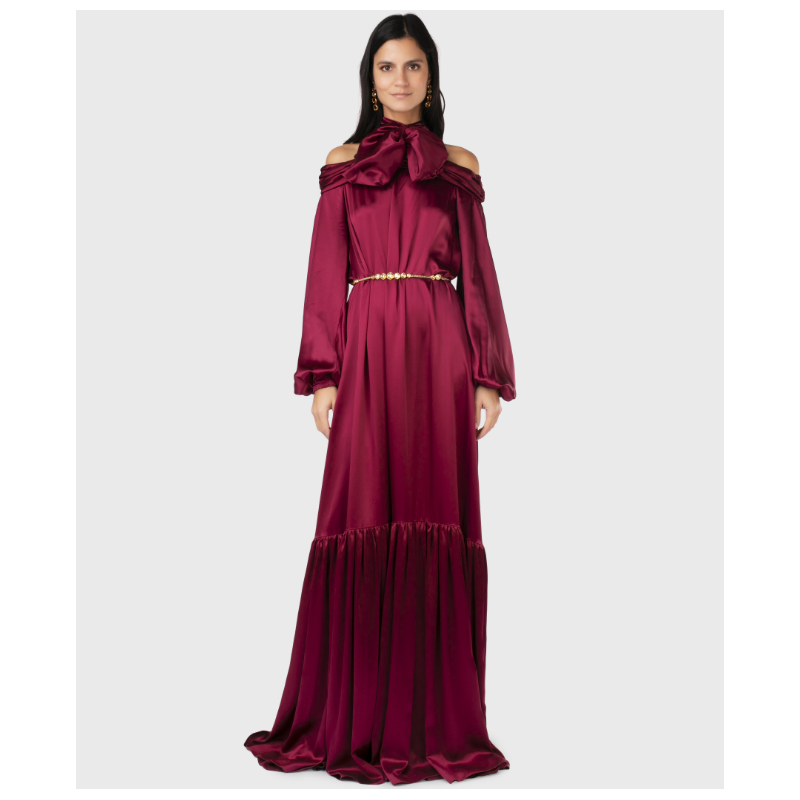 Robe Azzaro Satin Burgundy