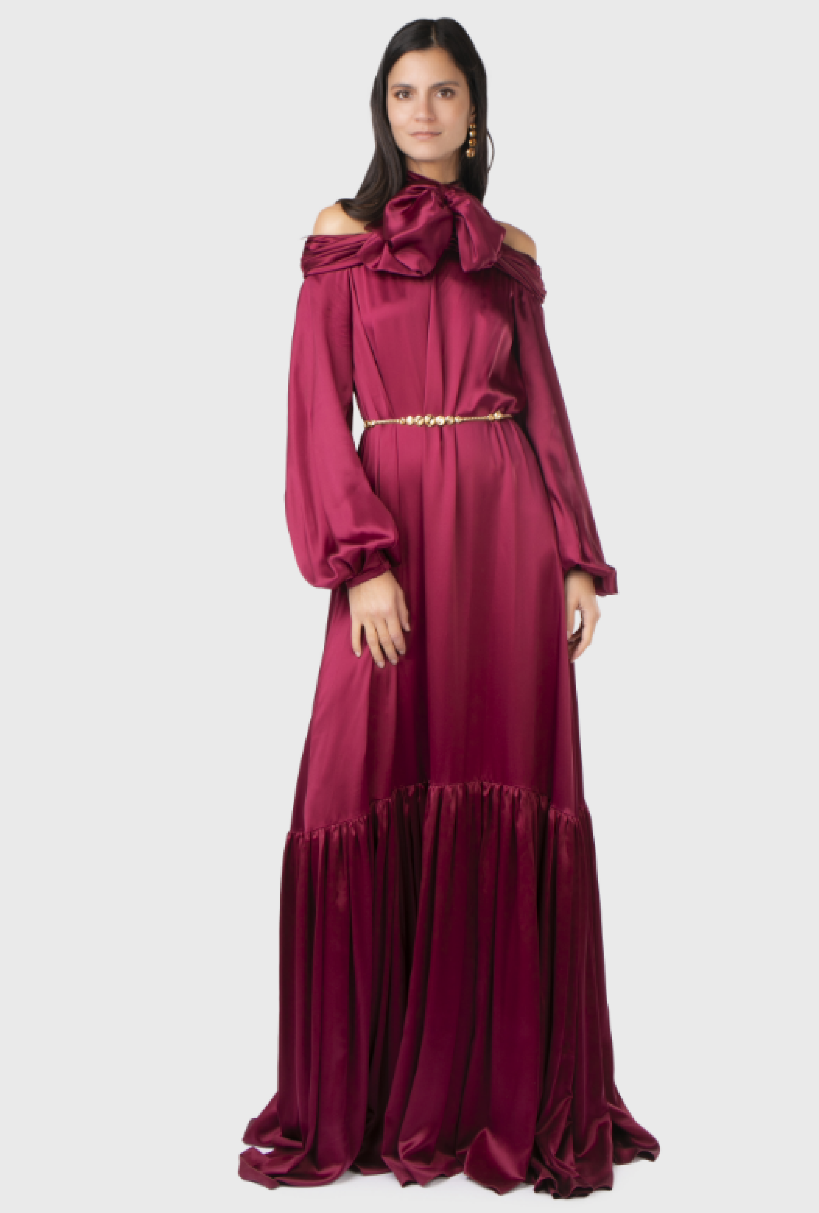 Robe Azzaro Satin Burgundy